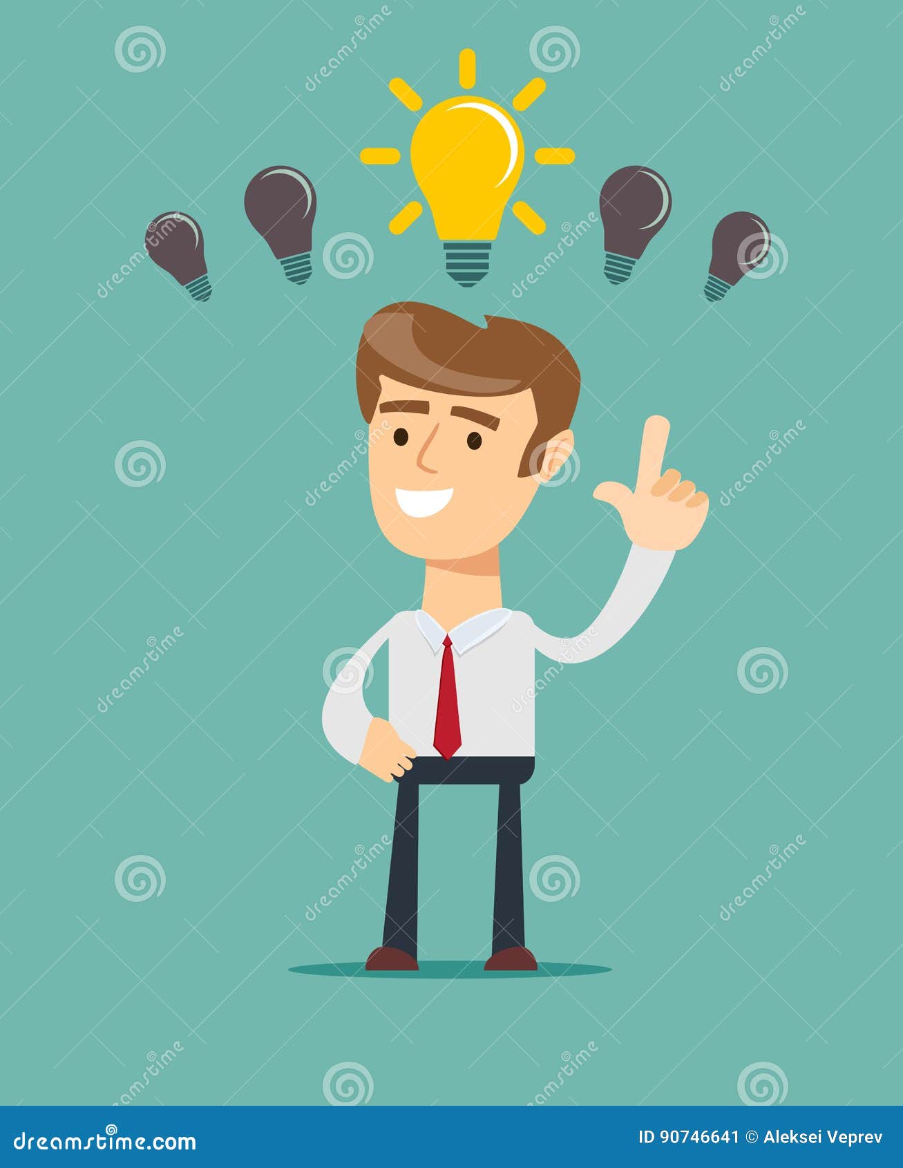 Business Person Having an Bright Idea Stock Vector Illustration of