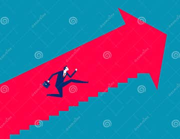 Business Person Move Up Path Success Business Achievement Vector 