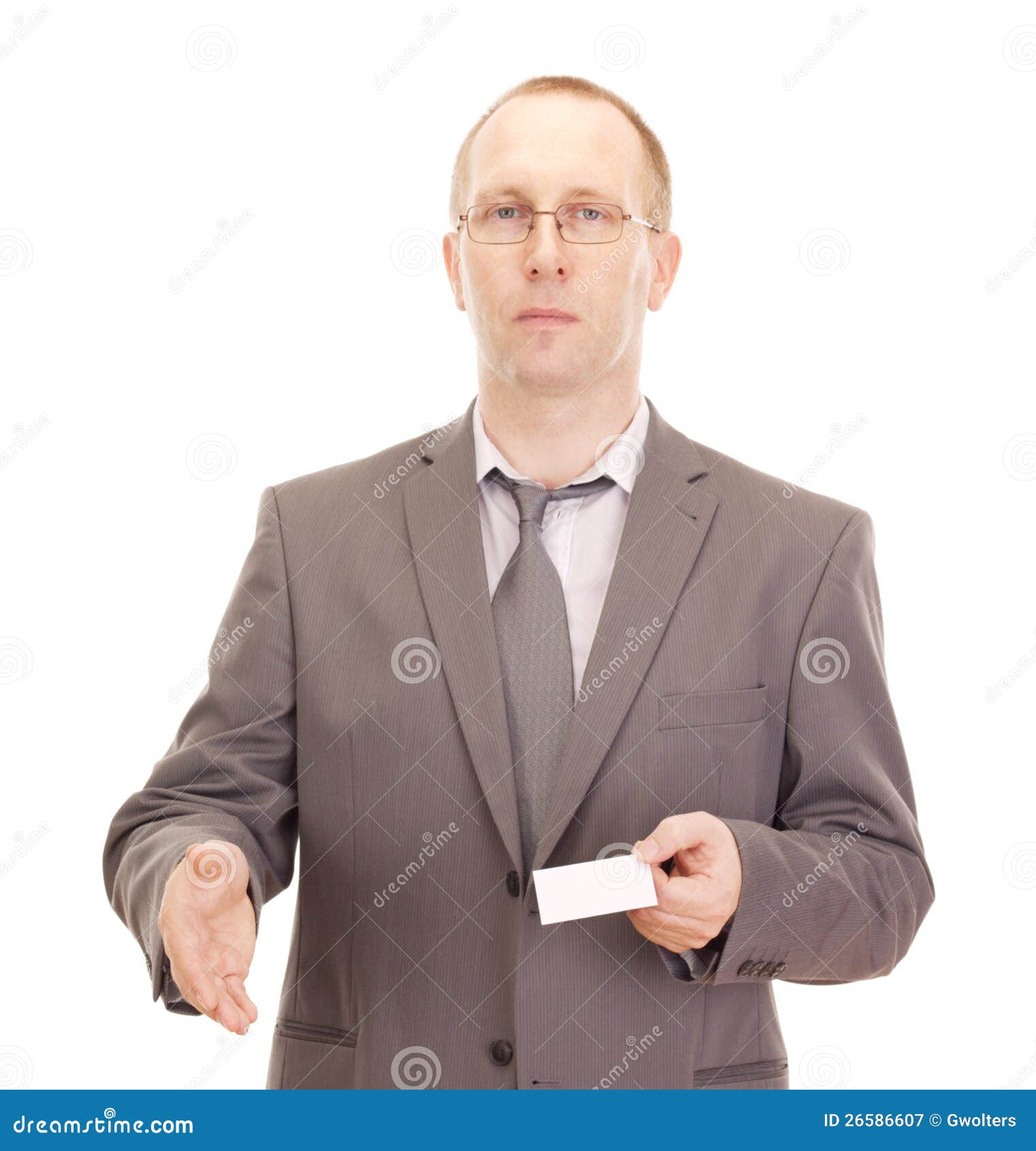 Business Person Showing Visiting Card Stock Image - Image of company