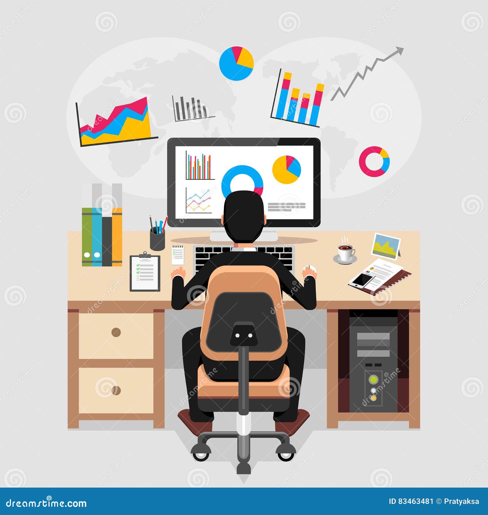 Business Person Working And Analyzing Financial Statistics