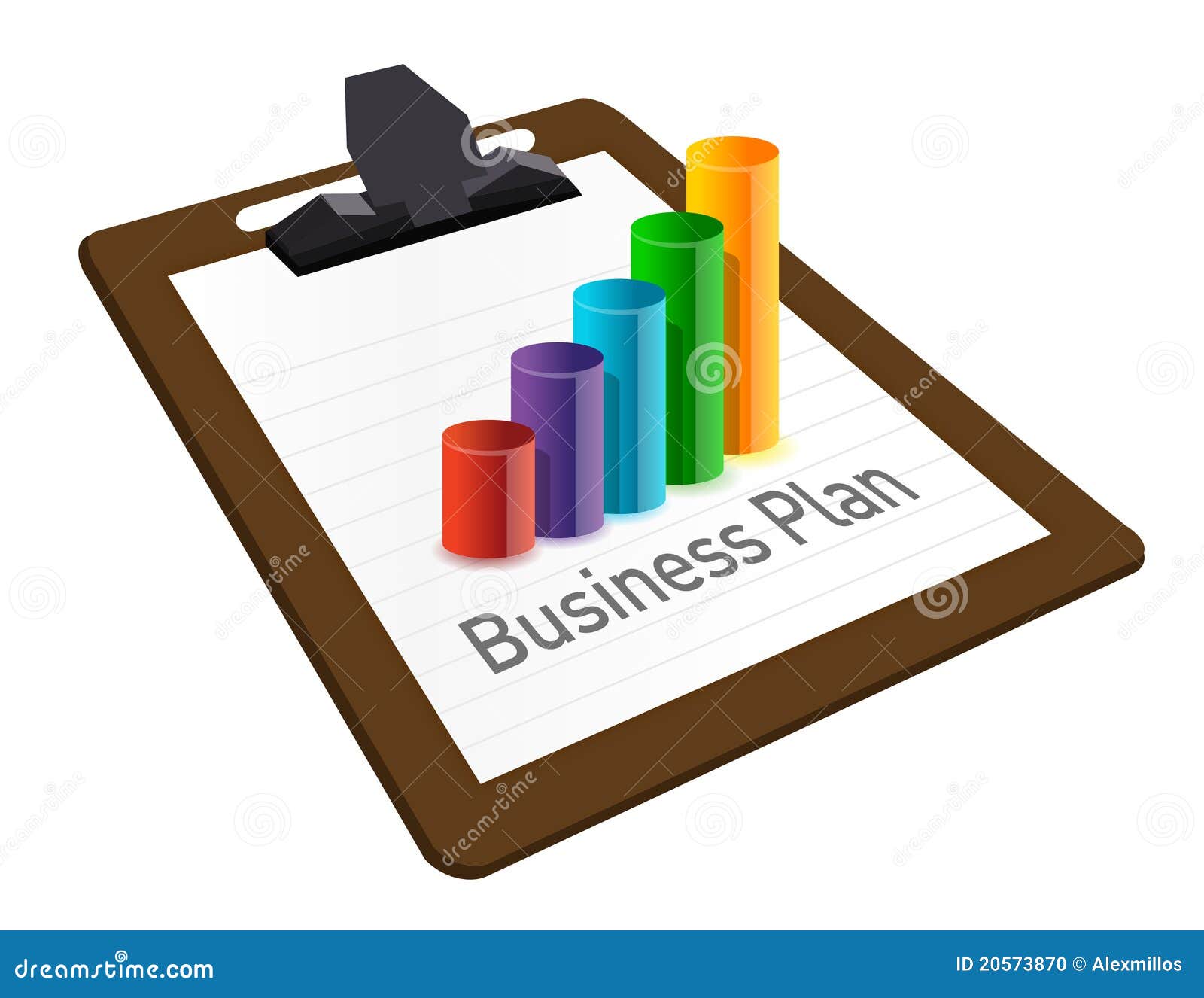 Business Plan On A Clipboard Stock Illustration Illustration Of