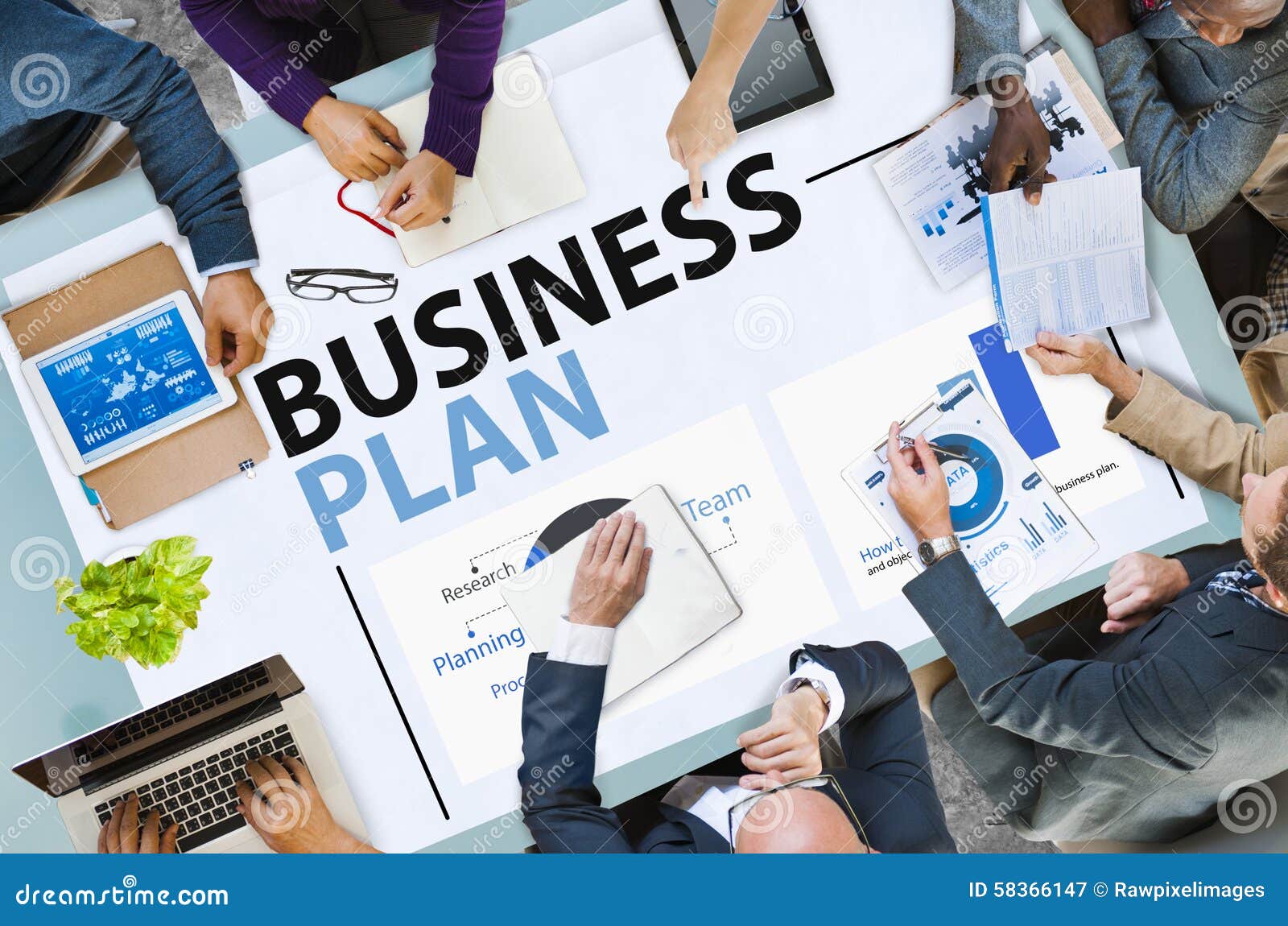 business plan strategy planning information statistics concept