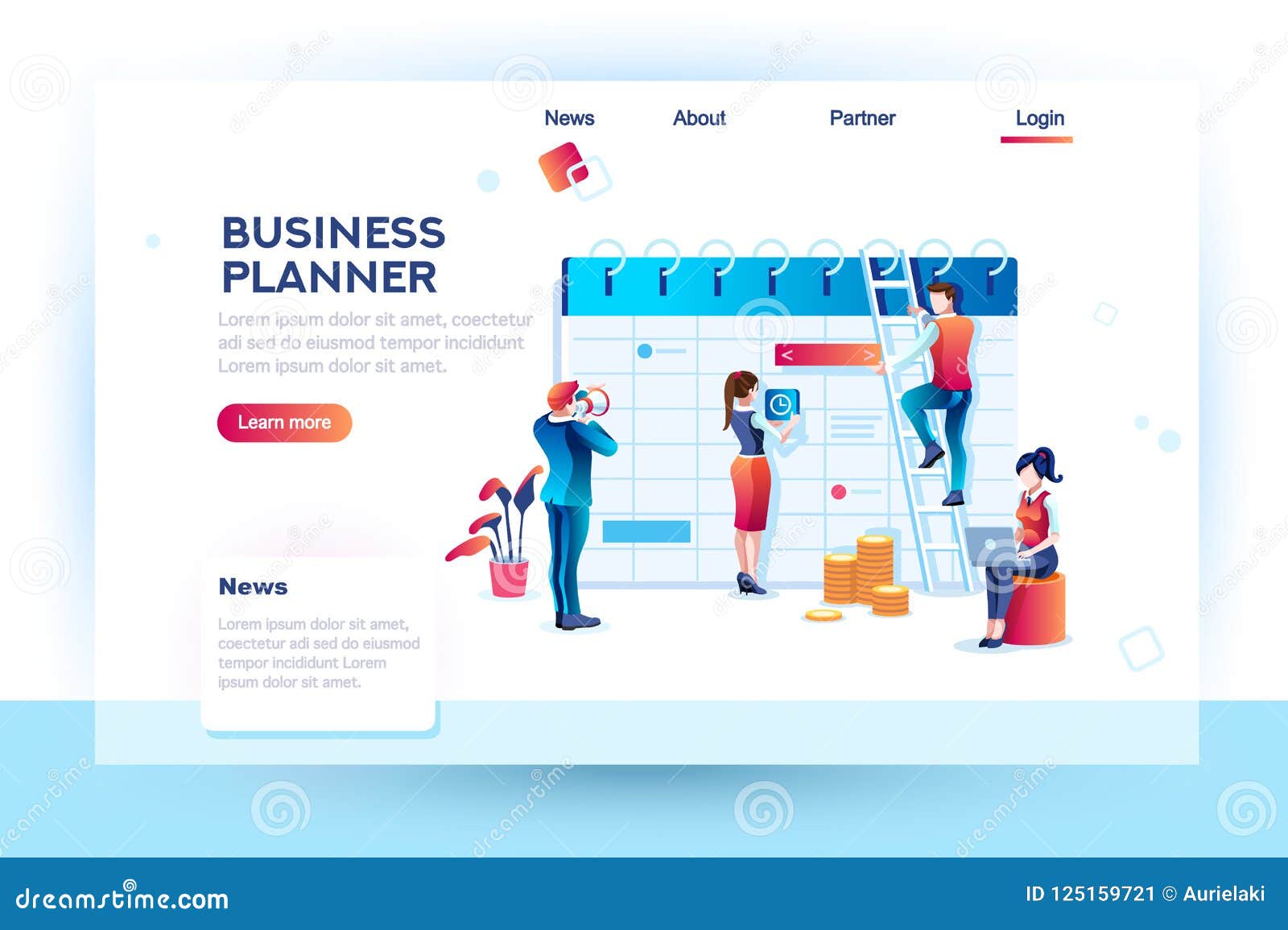 Business Planner of Calendar Job Stock Vector Illustration of manager