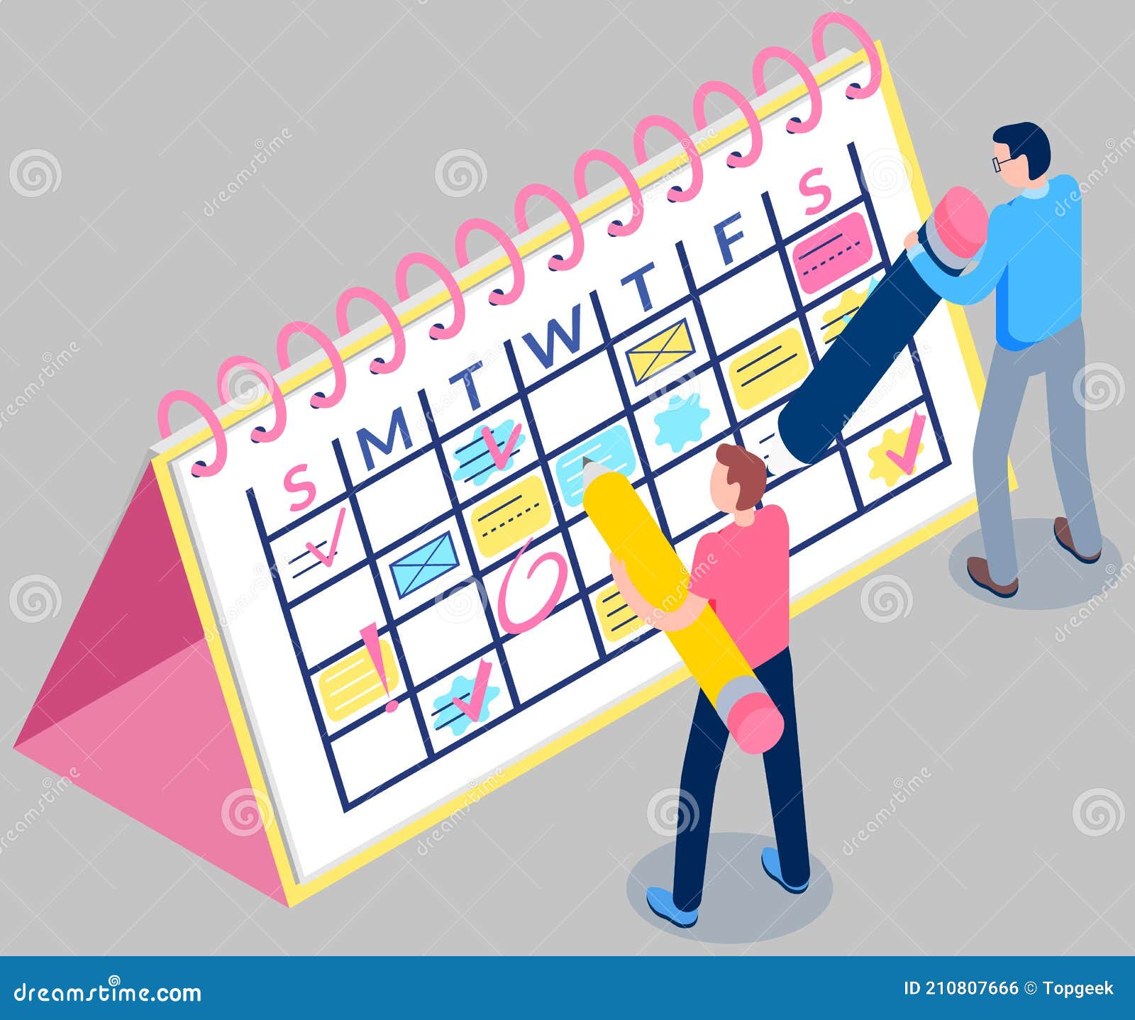 Business Planning Concept. Agenda Reminder Vector Illustration