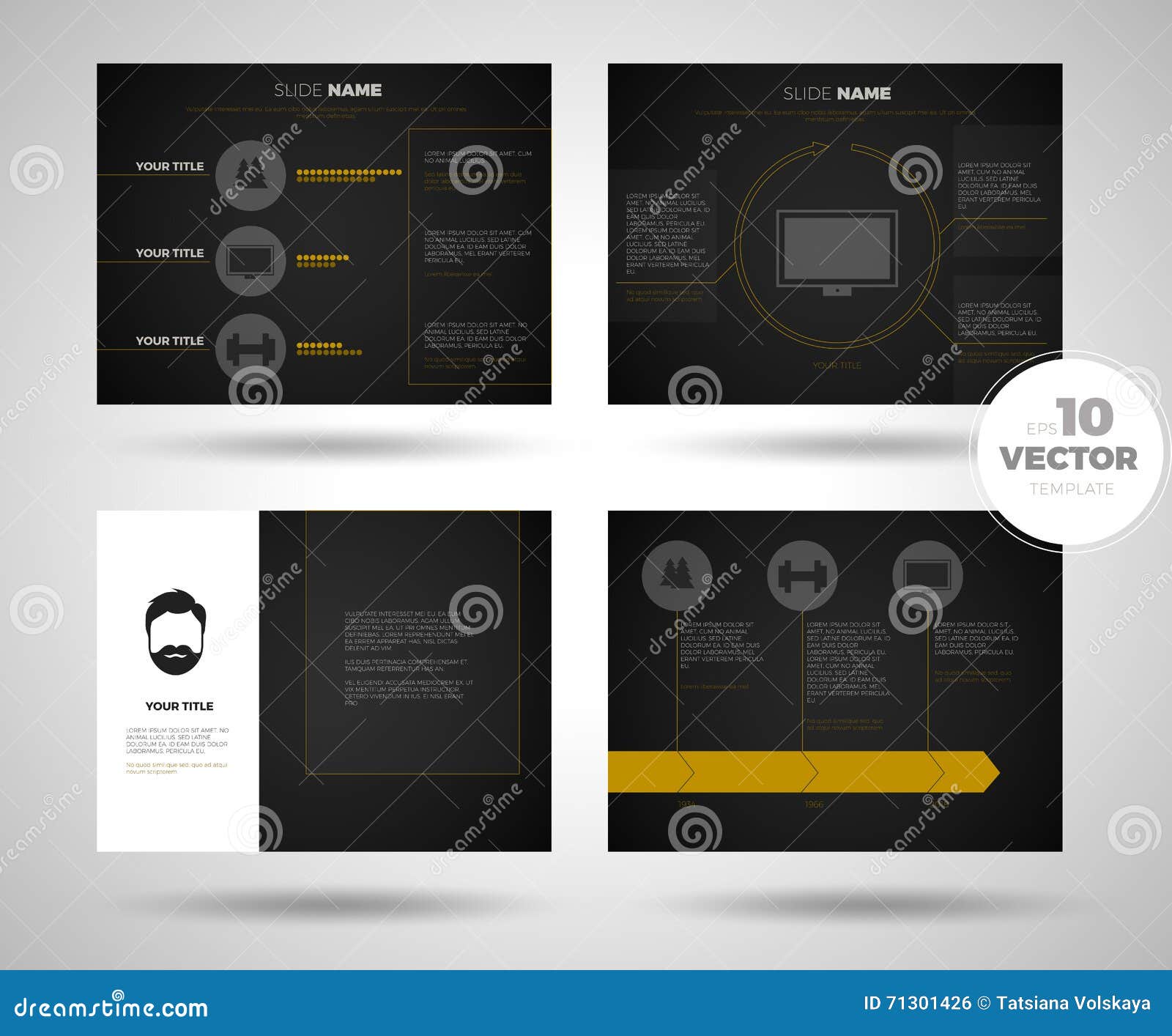 Business Presentation Template Set. Powerpoint Template Design Backgrounds  Stock Vector - Illustration of modern, layout: 71301426