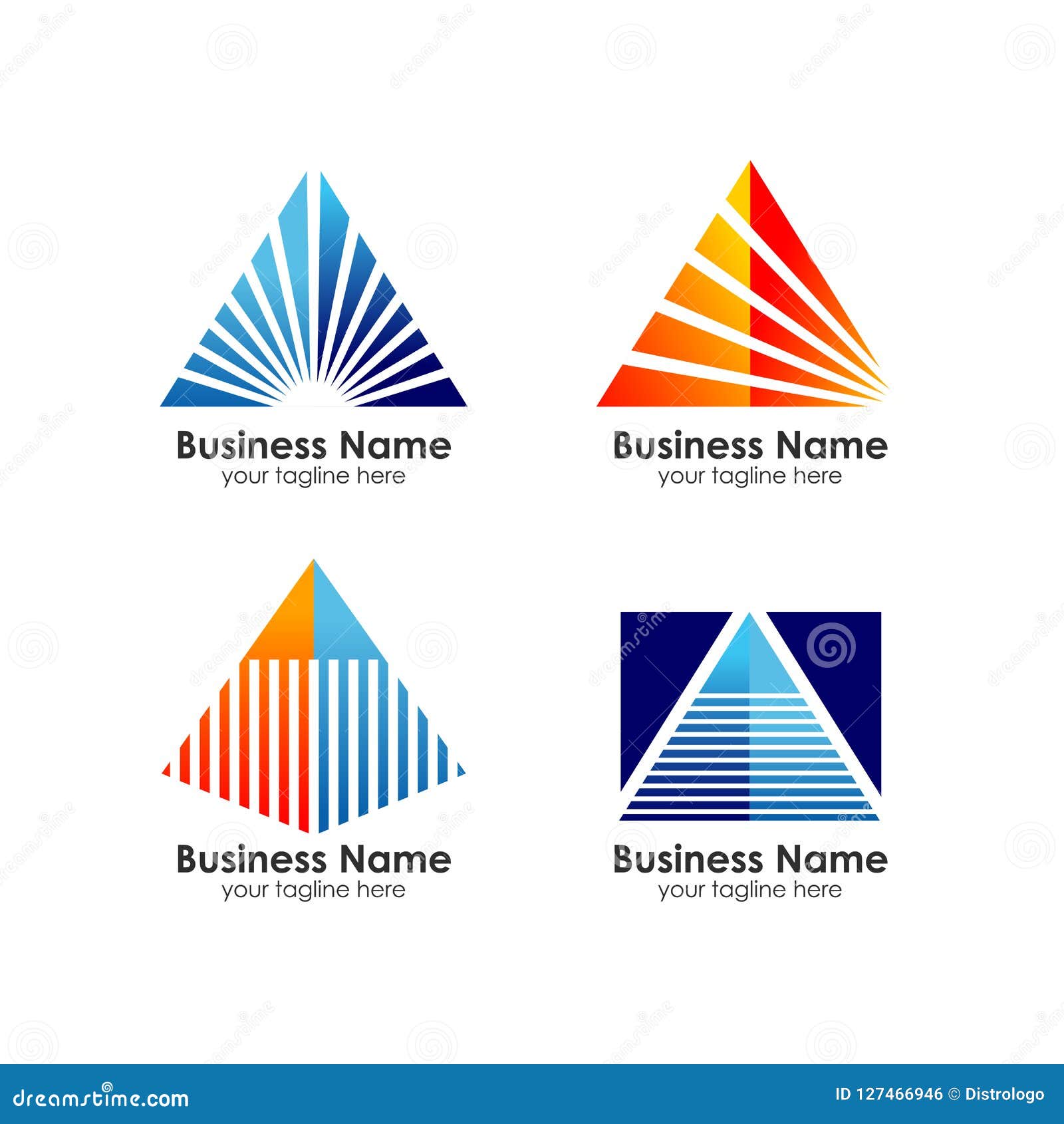 Business Pyramid Logo Design Template Stock Vector Illustration