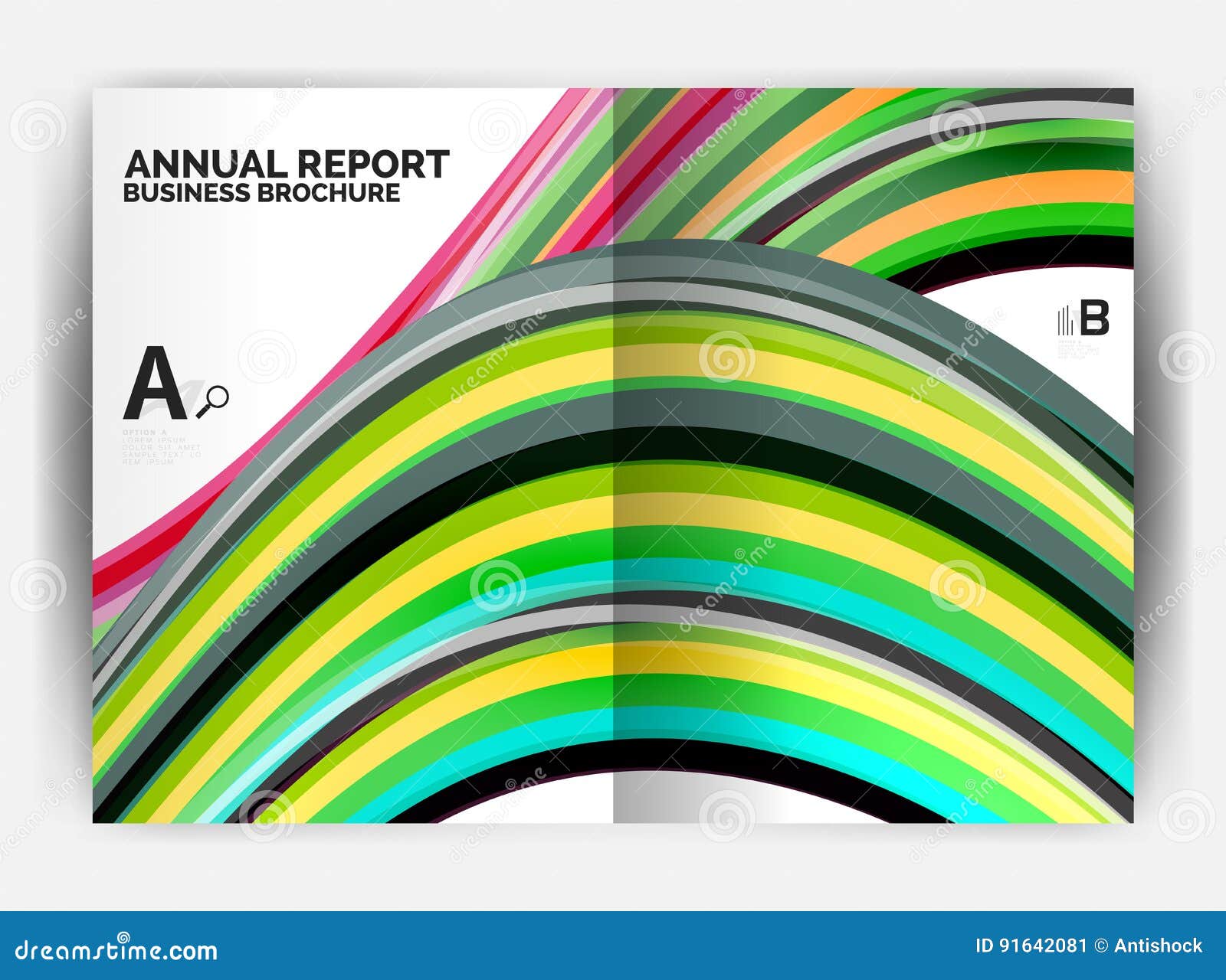 Business Report Cover Template Wave Stock Vector Illustration of idea, booklet 91642081