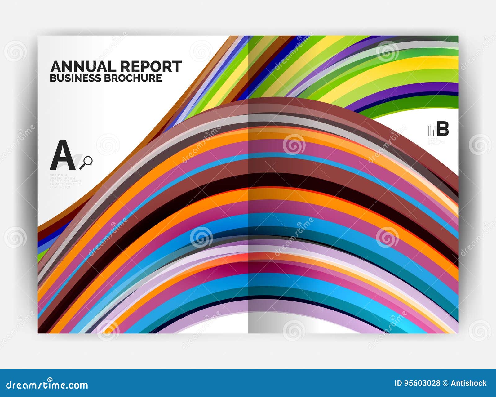 Business Report Cover Template Wave Stock Vector Illustration of flyer, abstract 95603028