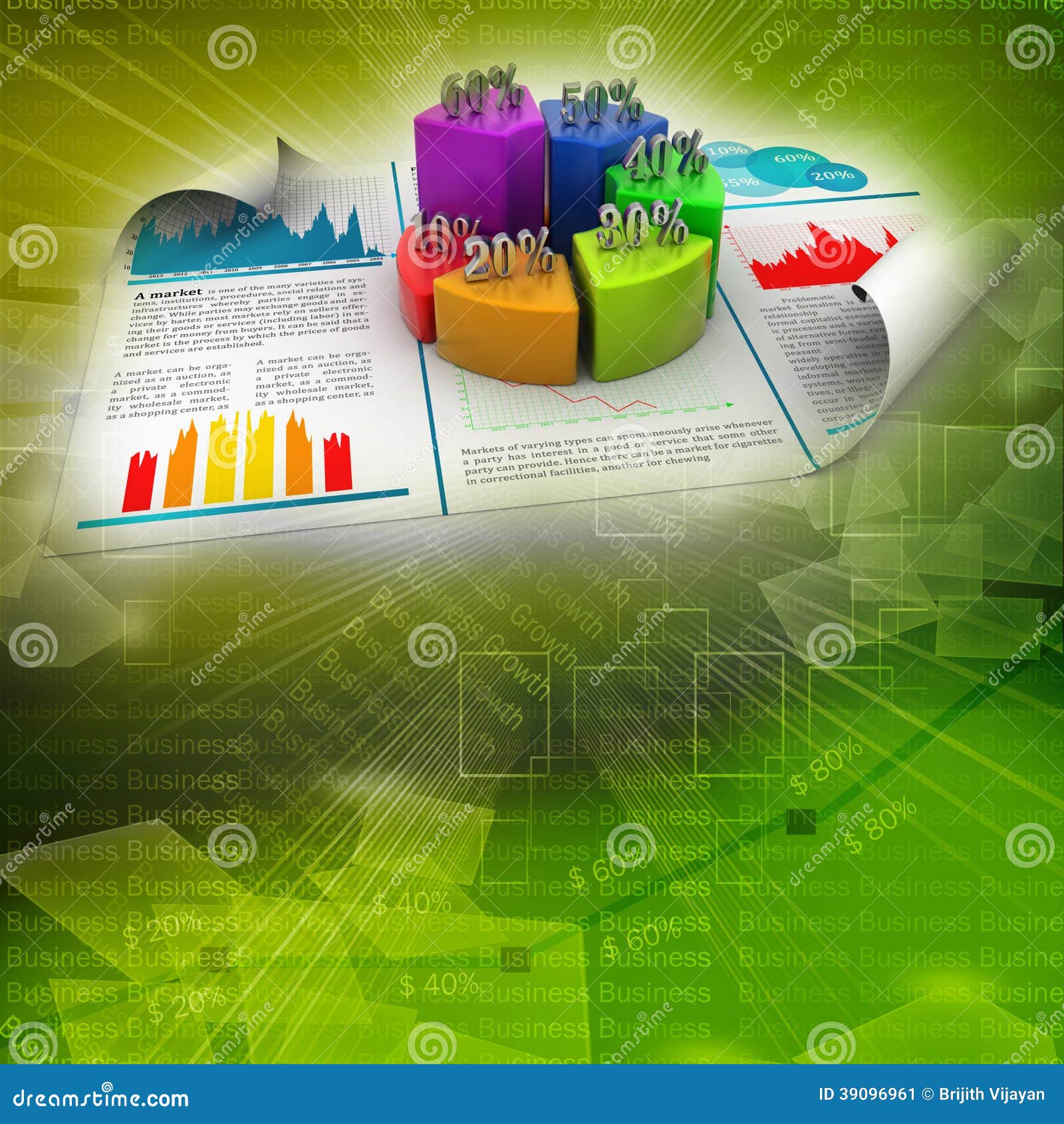 Business Report And Pie Chart Stock Illustration Illustration Of Business Report And Pie Chart Stock Illustration Illustration Of