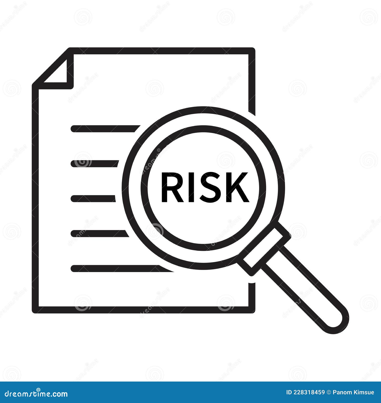 Business Risk Analysis Icon Vector Magnifying Glass Icon for Graphic