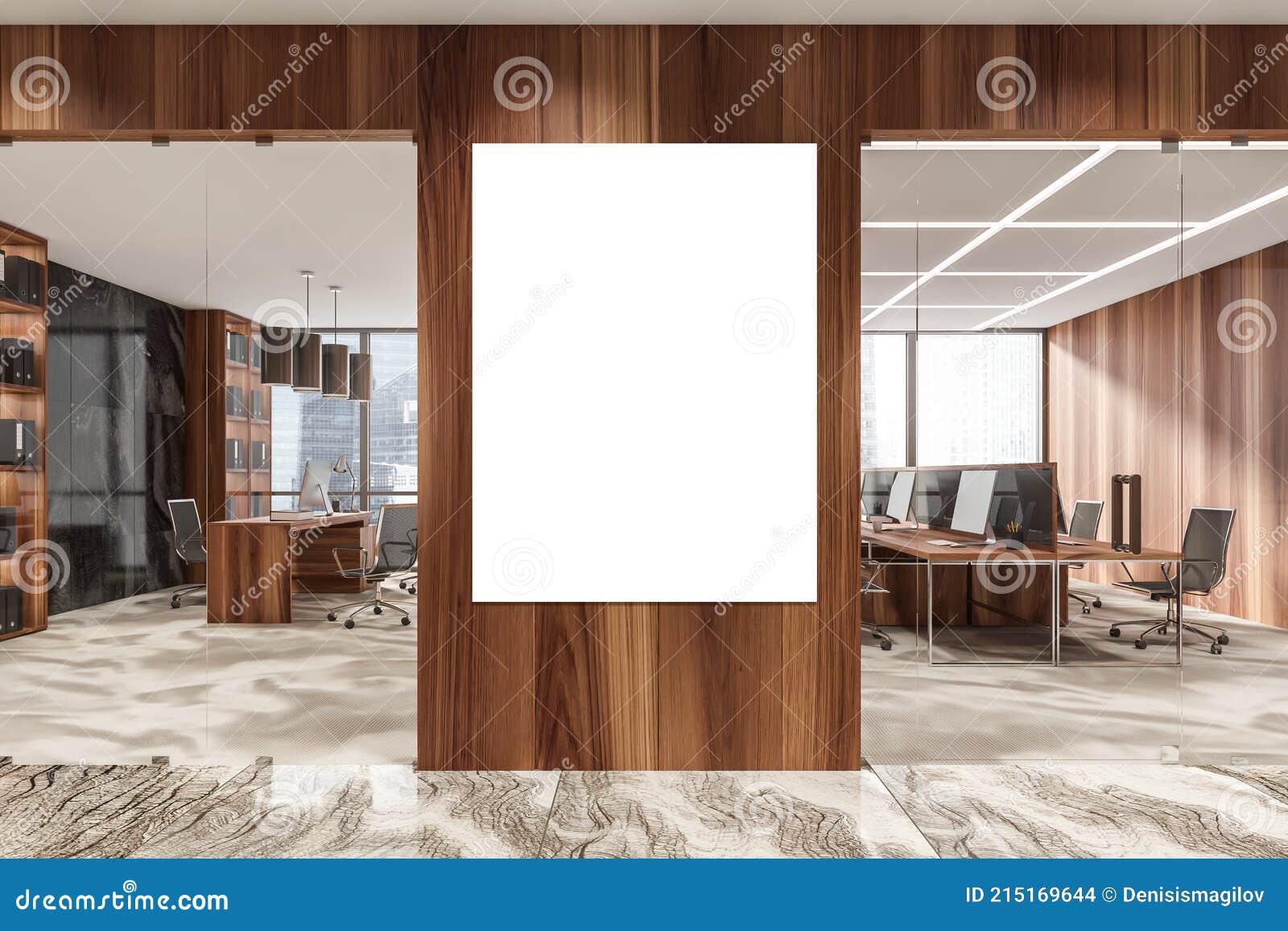 Download Business Room Interior Manager And Consulting Room Mockup Poster Stock Illustration Illustration Of Copy Marble 215169644