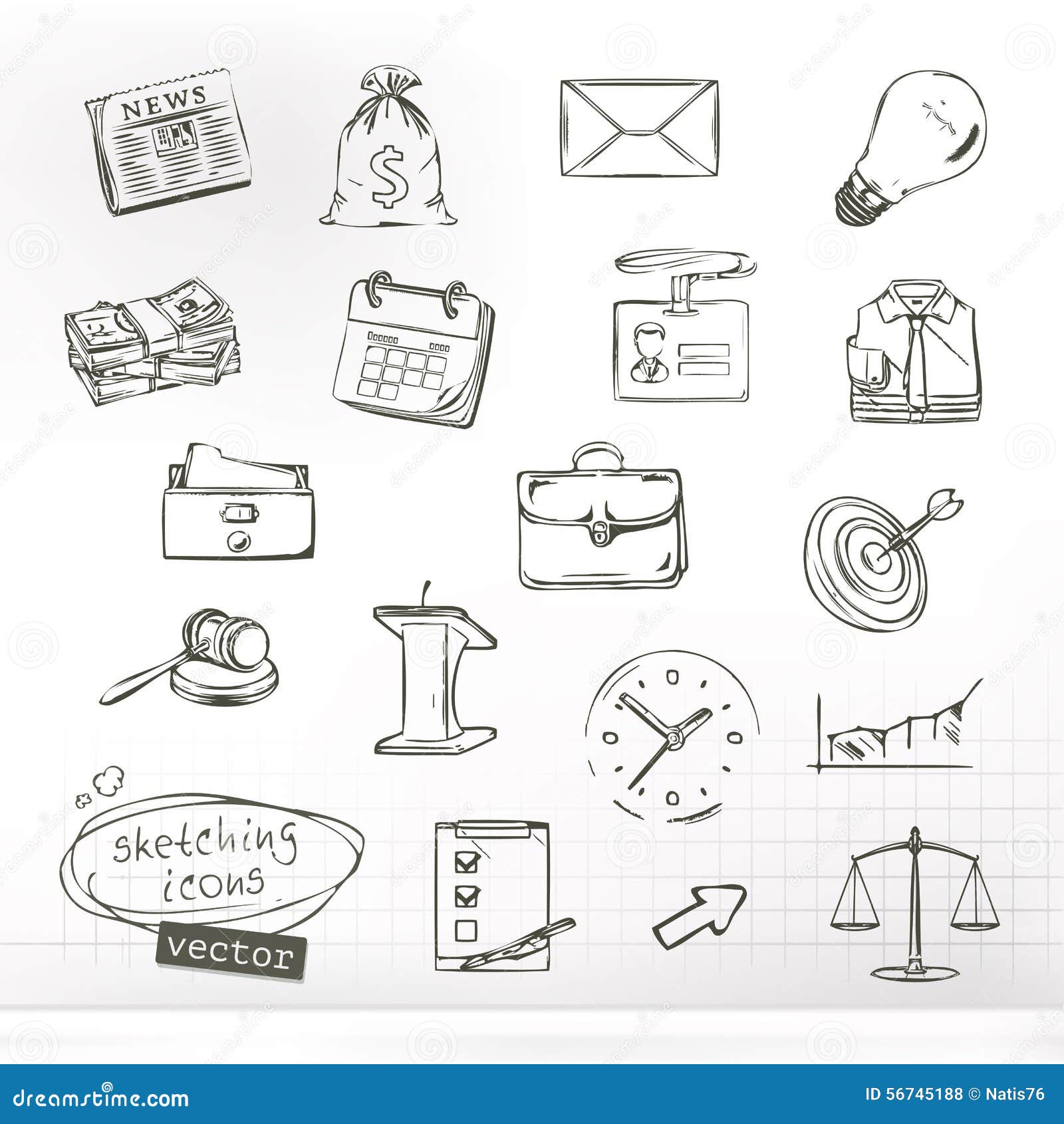 business sketches icons