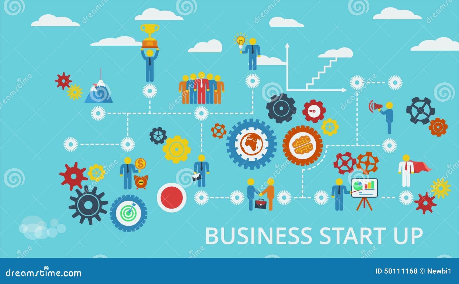 Business Start Up. Animated Scheme with Humans, Icons and Gears Stock  Footage - Video of enterprise, career: 50111168