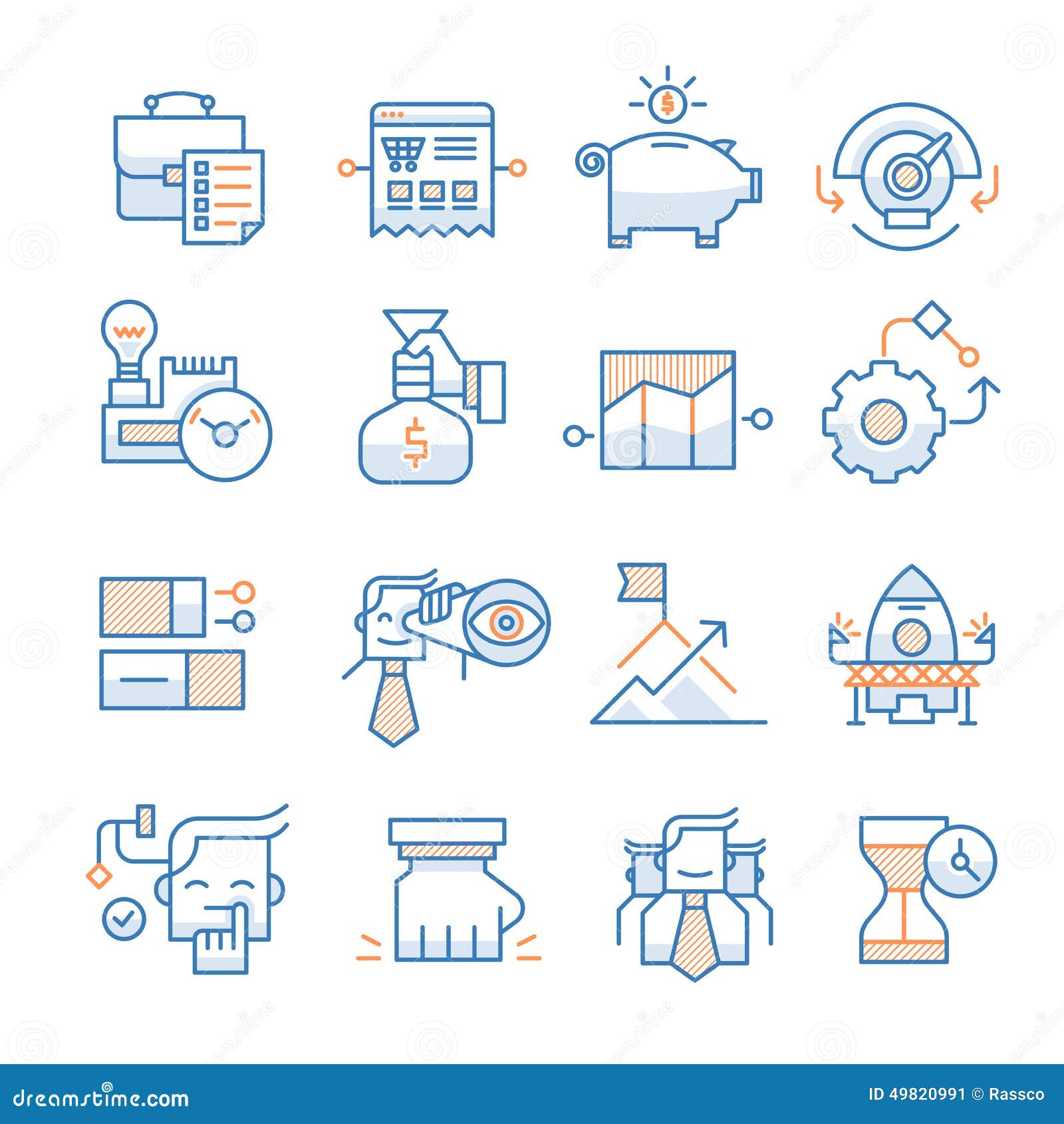 Business Startup Icons Collection Stock Vector - Illustration of