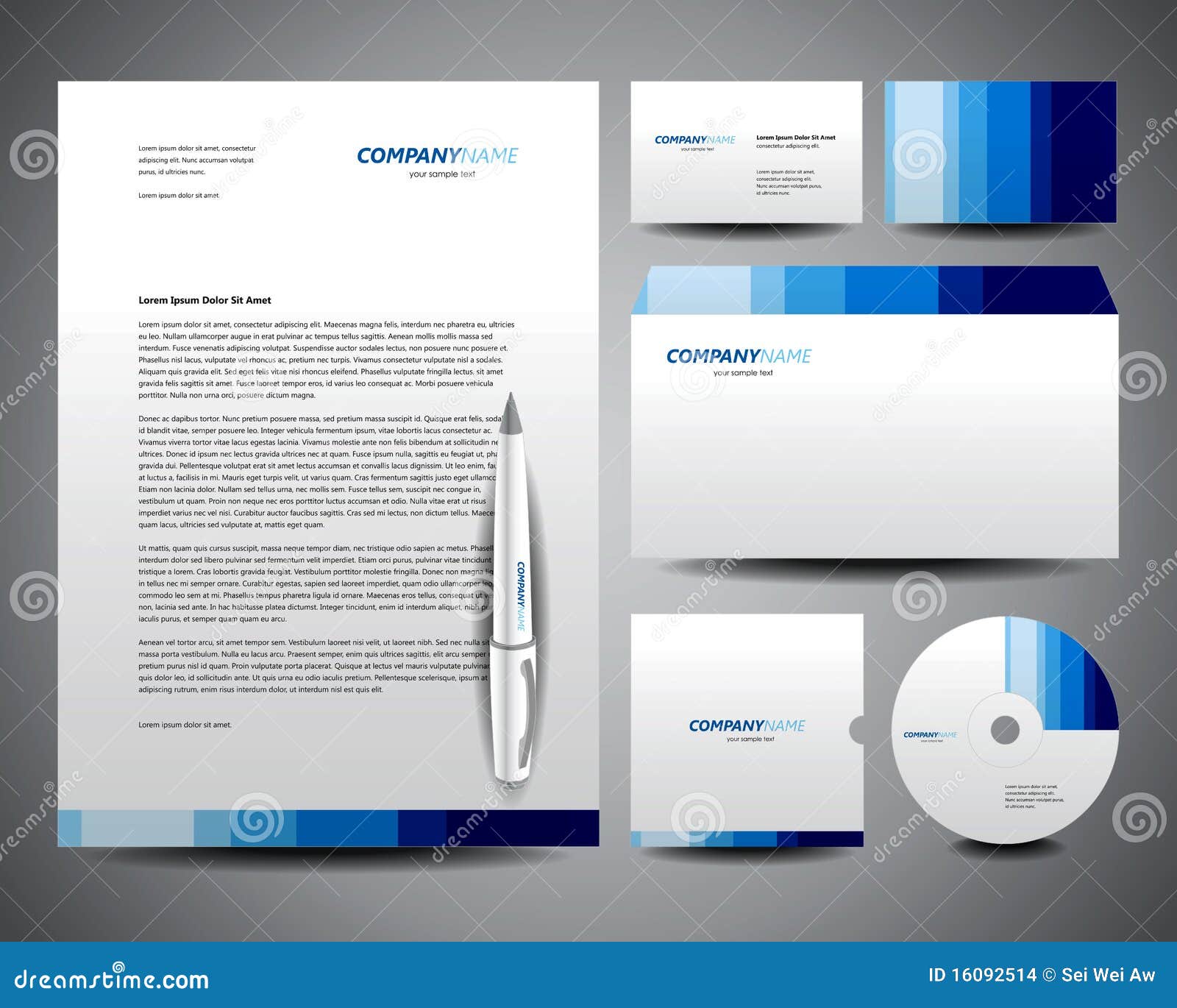 Well prepared and designed business stationery templates with strong 