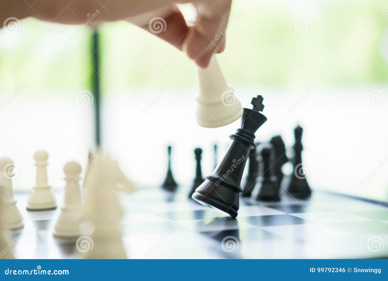 Checkmate Strategy Chess Player Or Businessman Making His