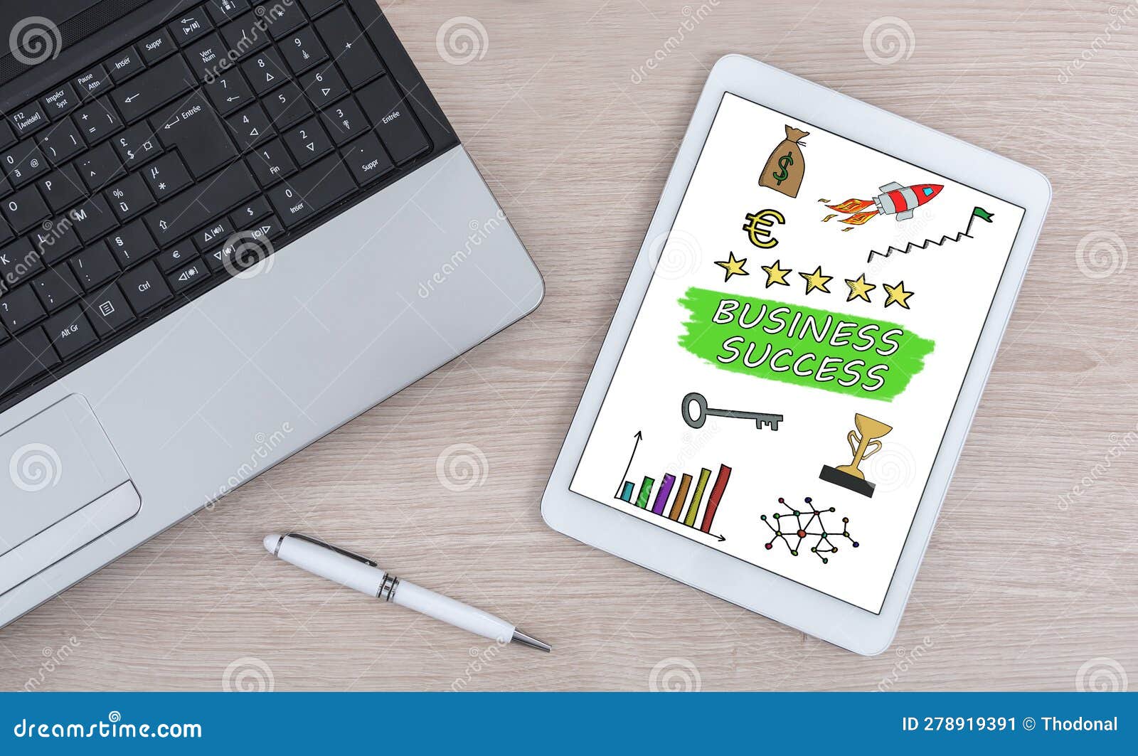 Business Success Concept on a Digital Tablet Stock Image Image of