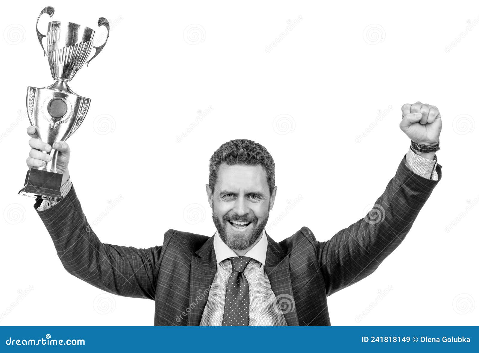 business success. successful man boss got prize. best entrepreneur of year.