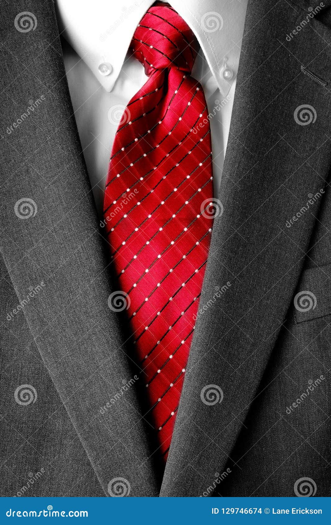 White Shirt and Red Tie Combination