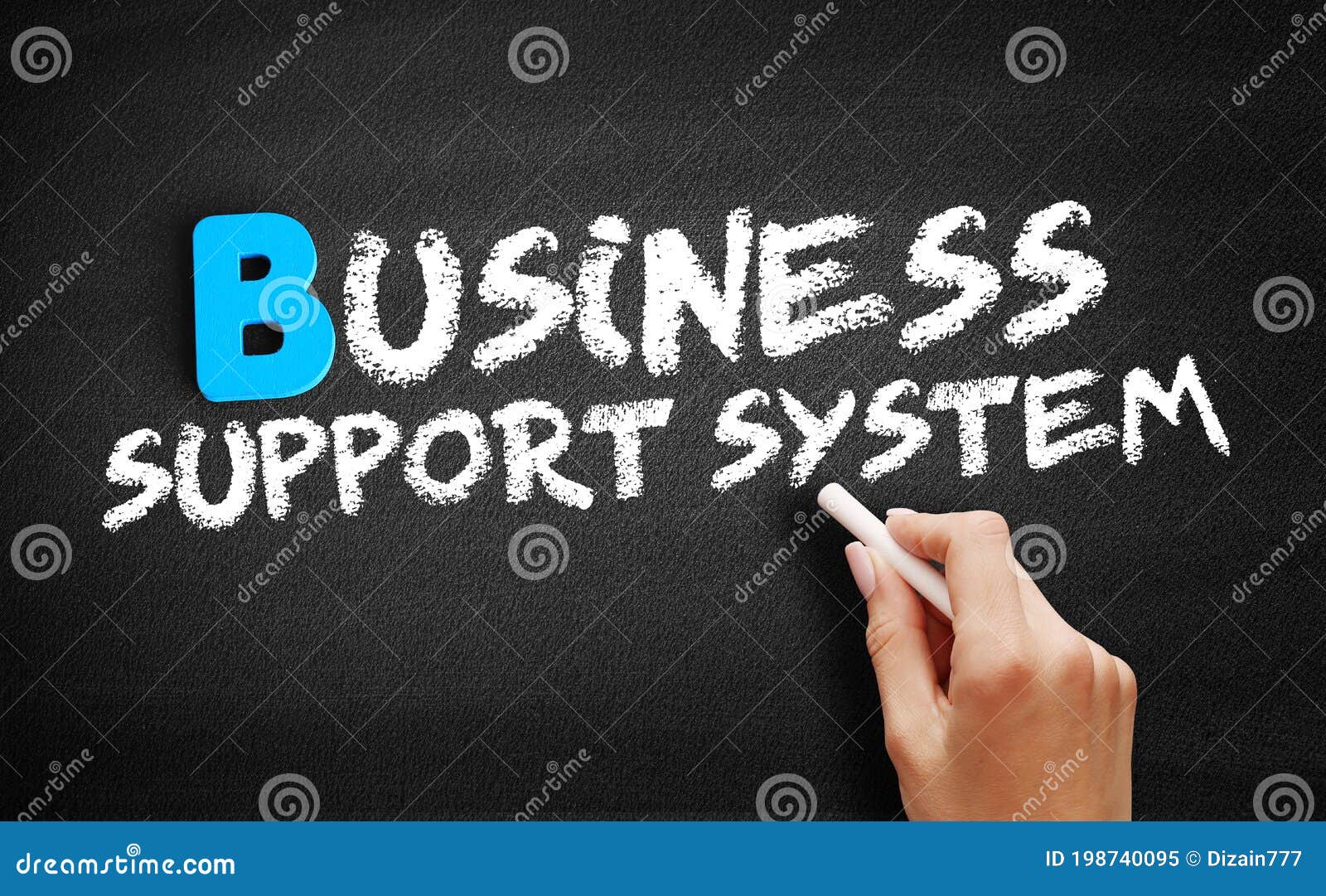 Business Support System Text on Blackboard Stock Image Image of