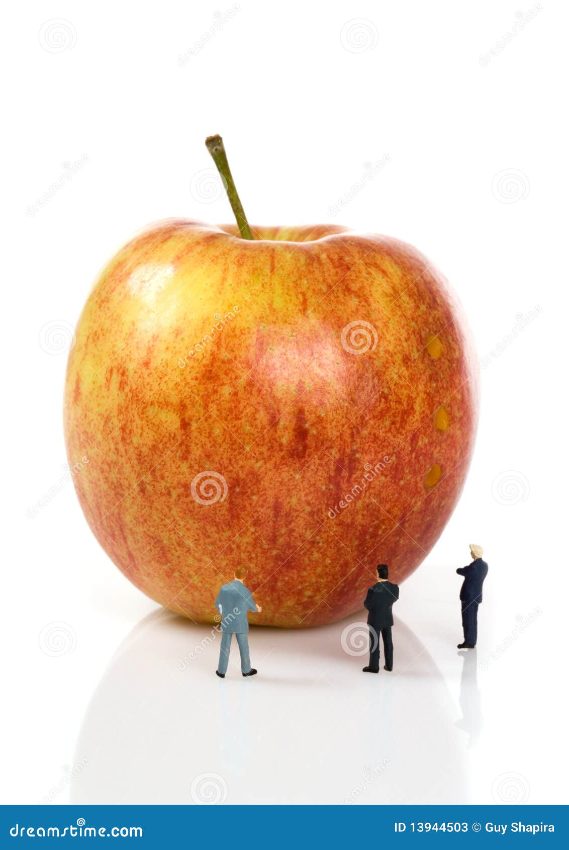 Business team with a apple stock image. Image of idea 13944503