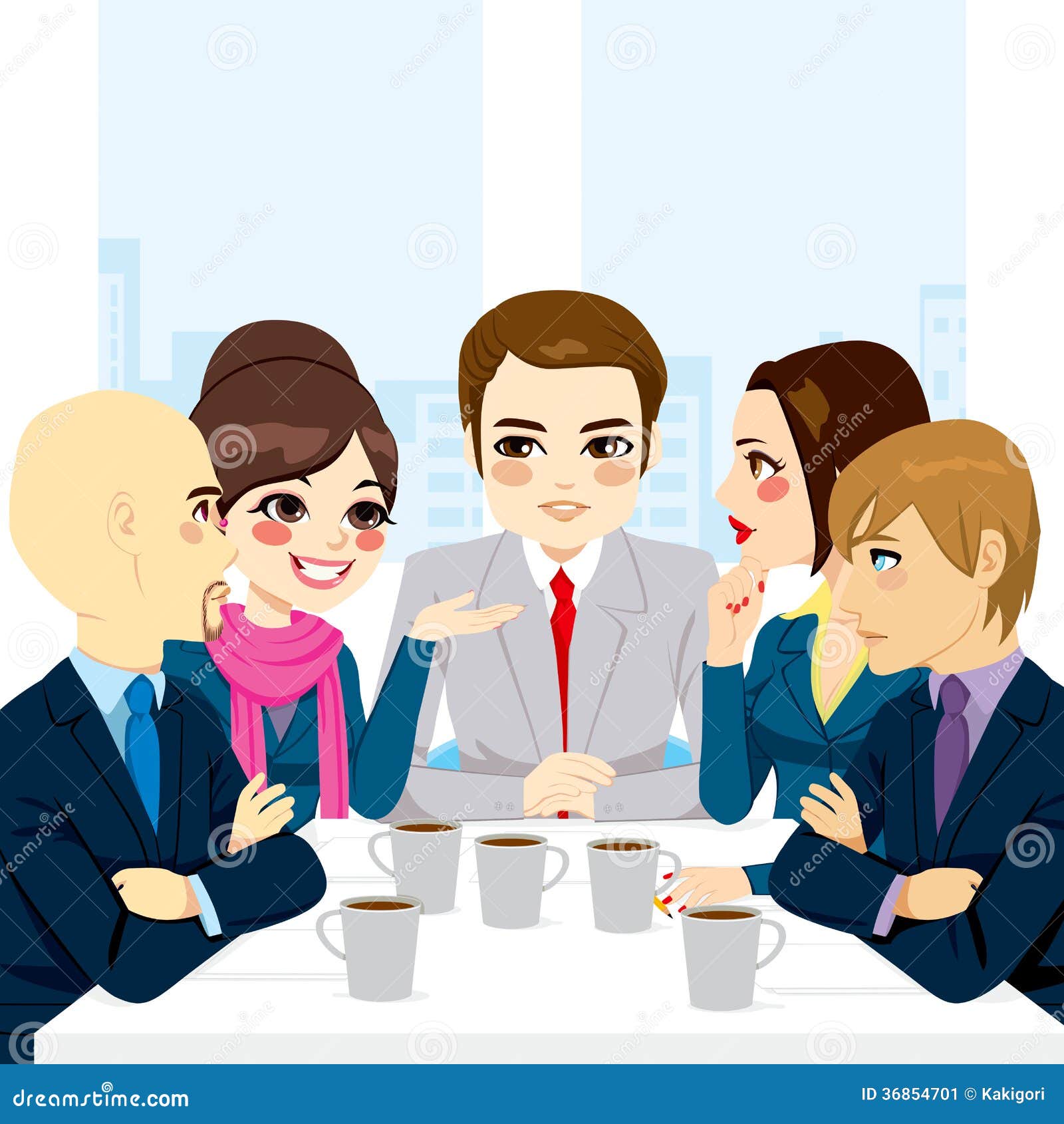 Business Team Discussing stock vector. Illustration of businesswoman ...