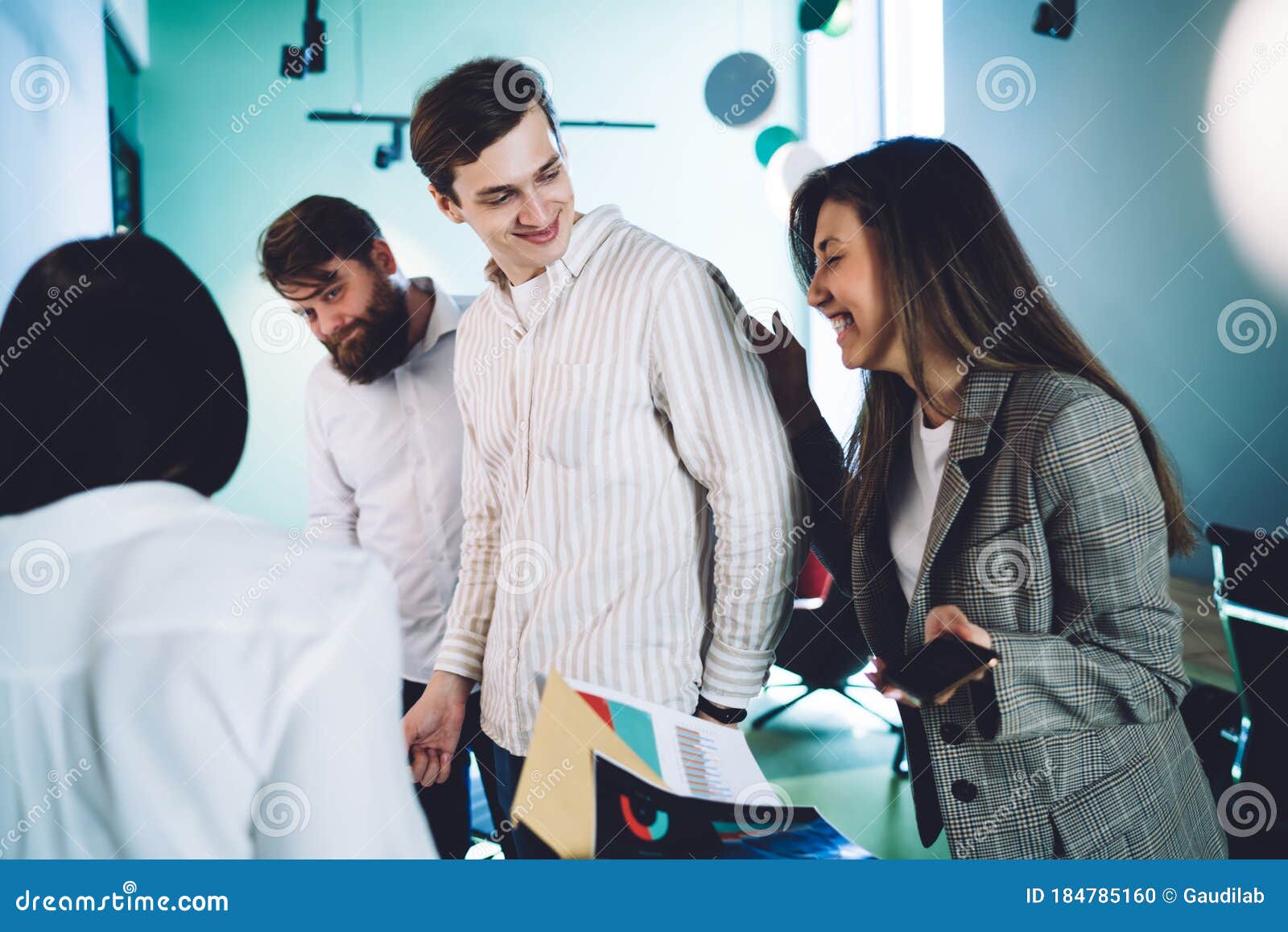 Business Team Having Fun during Meeting in Modern Office Stock Photo ...