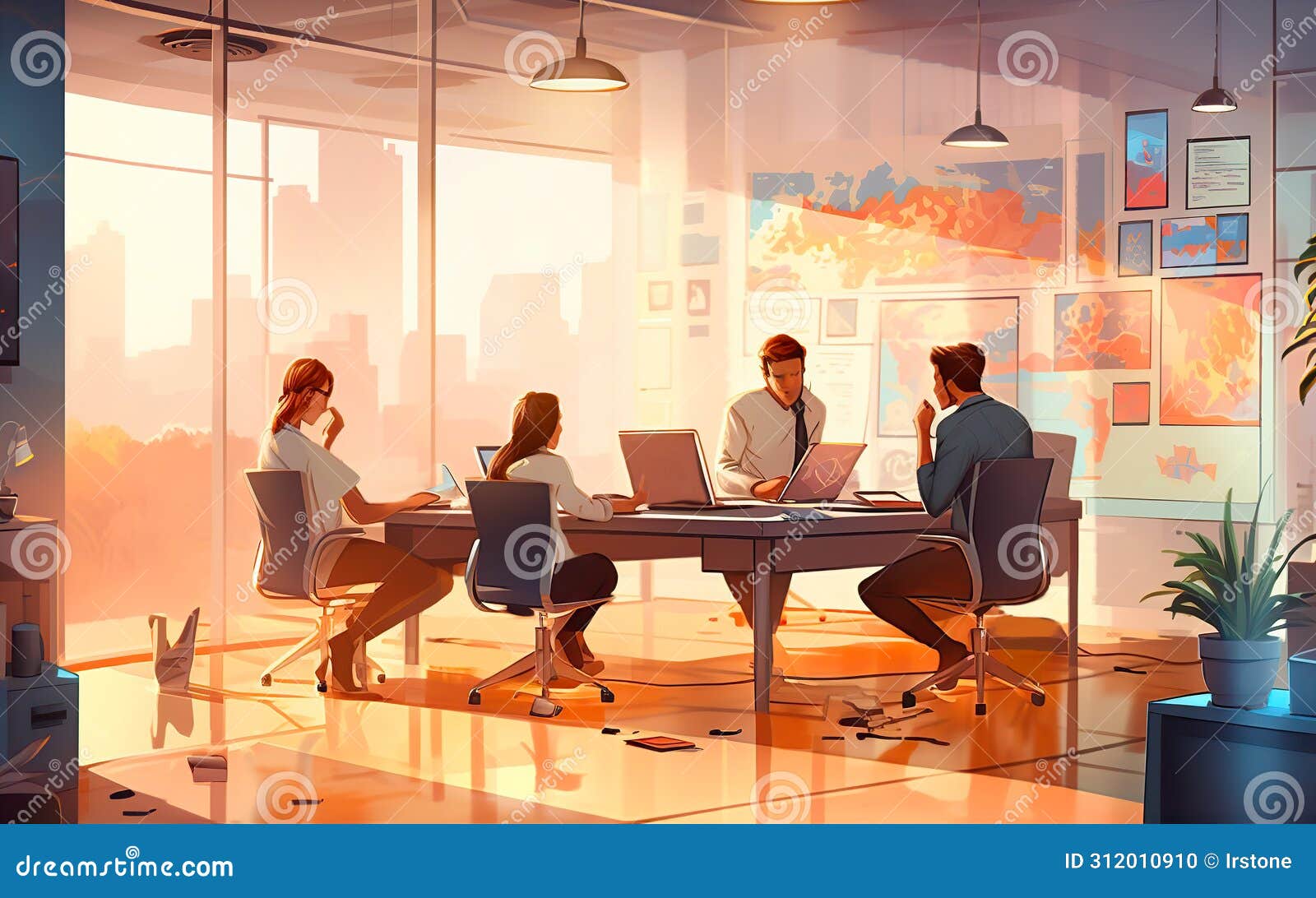 Business Team Working Together, Sharing Ideas, Collaboration on a