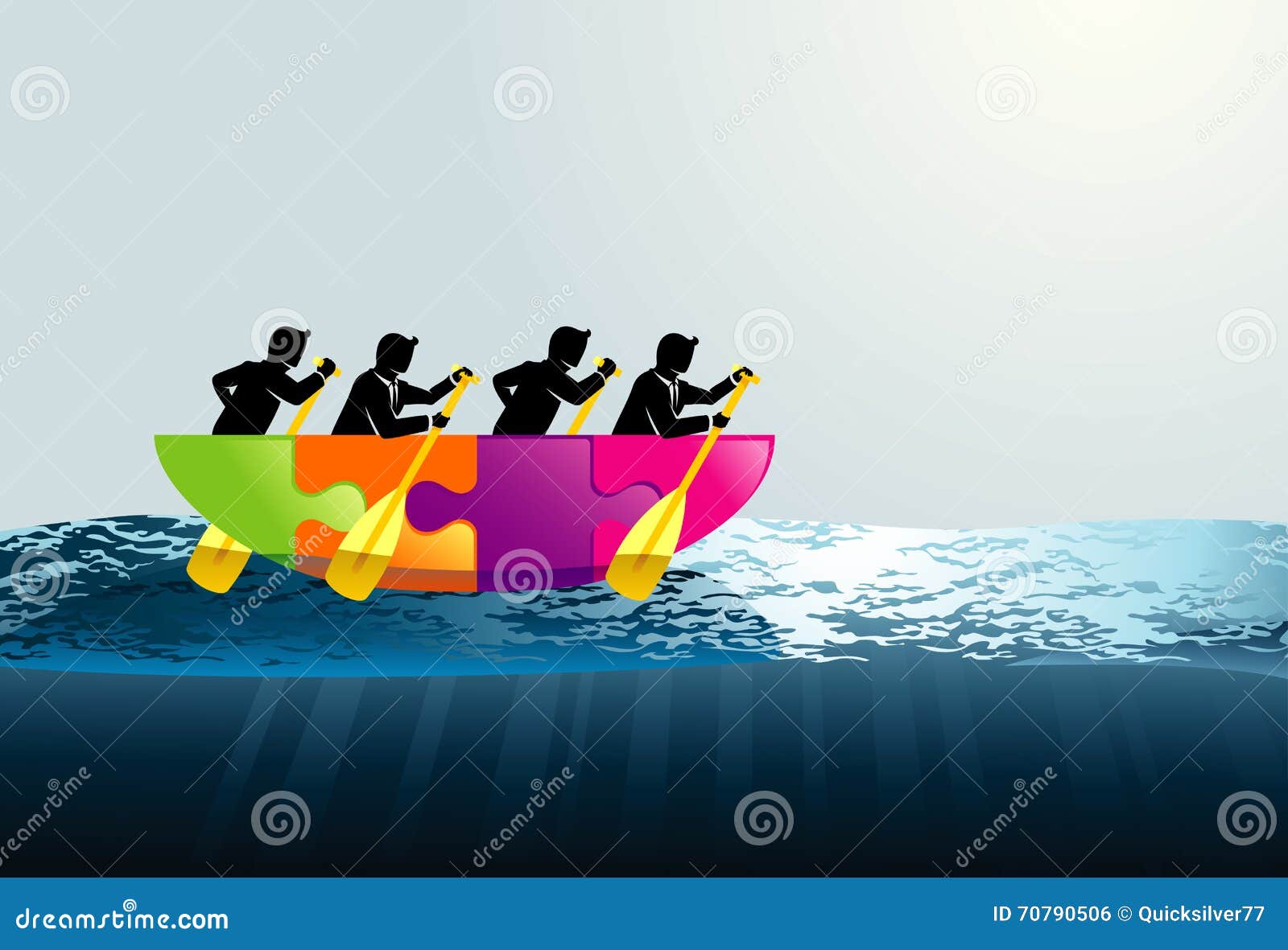 business teamwork on a boat