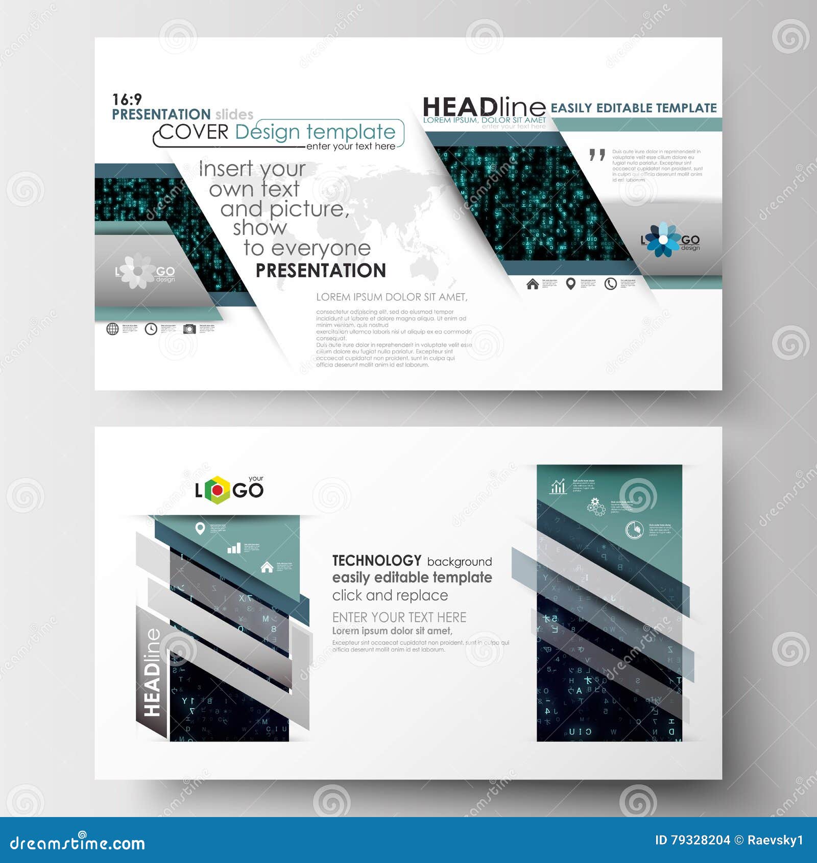 business templates in hd size for presentation slides. easy editable layouts in flat . virtual reality, color code
