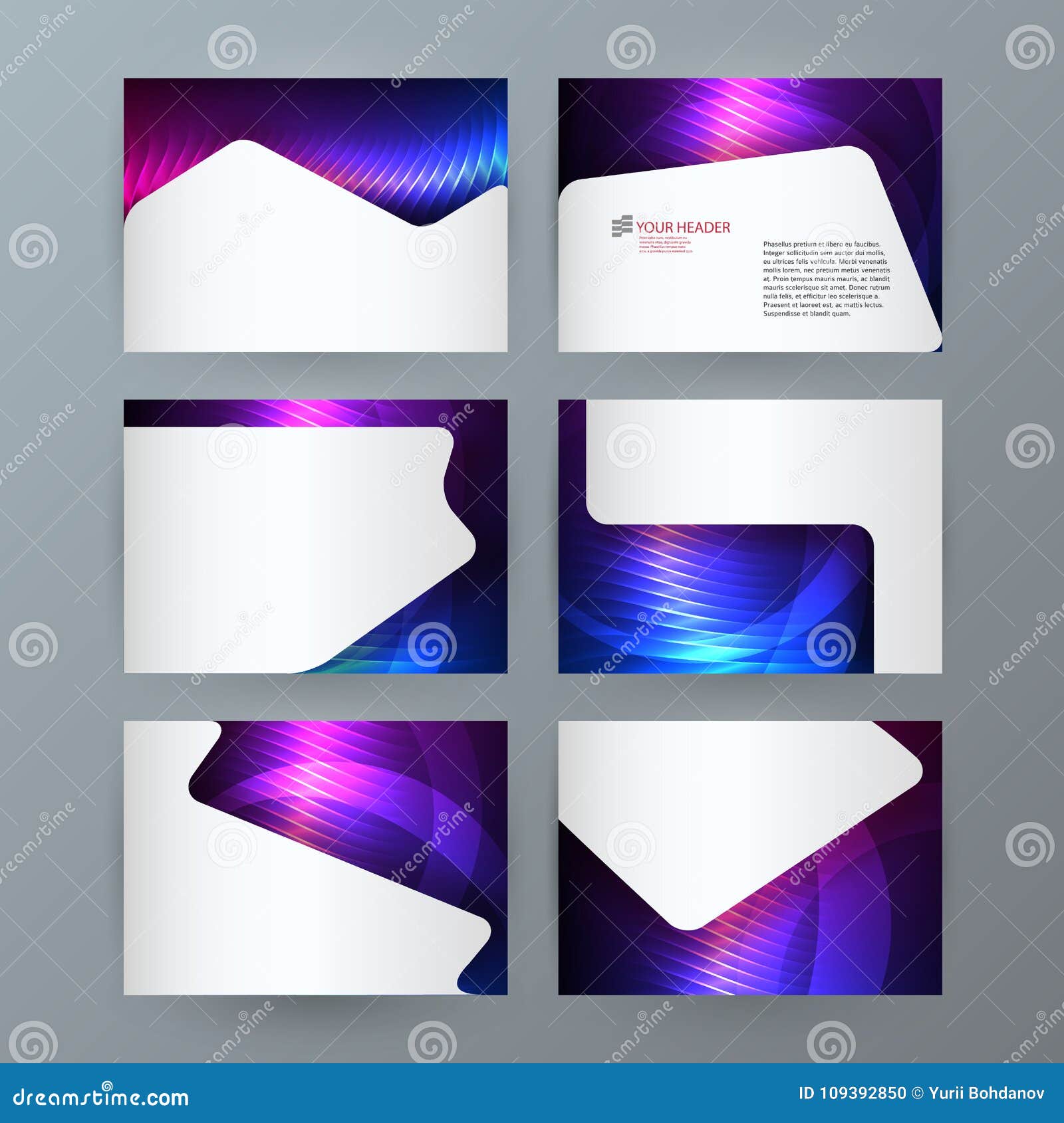 Presentation Template Powerpoint Background Aurora Boreal Neon E Stock  Vector - Illustration of letterhead, point: 109392850