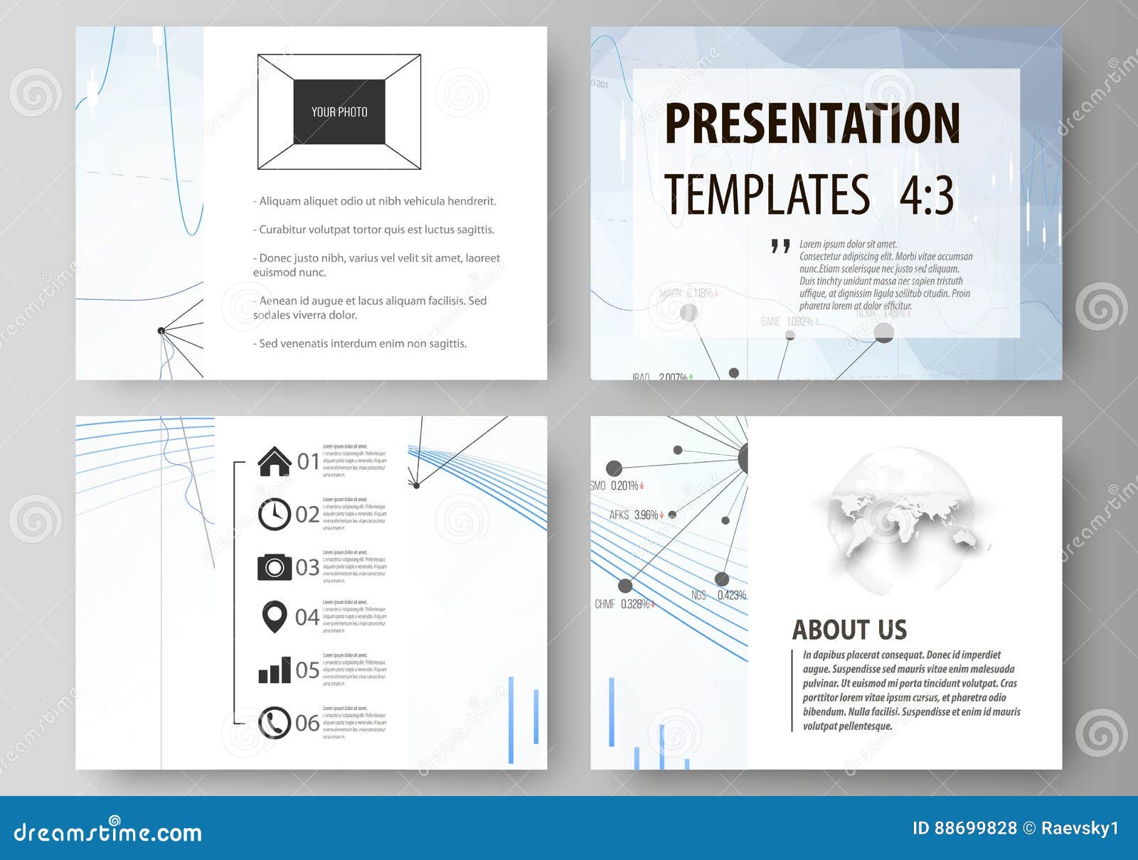 business templates for presentation slides vector layouts blue