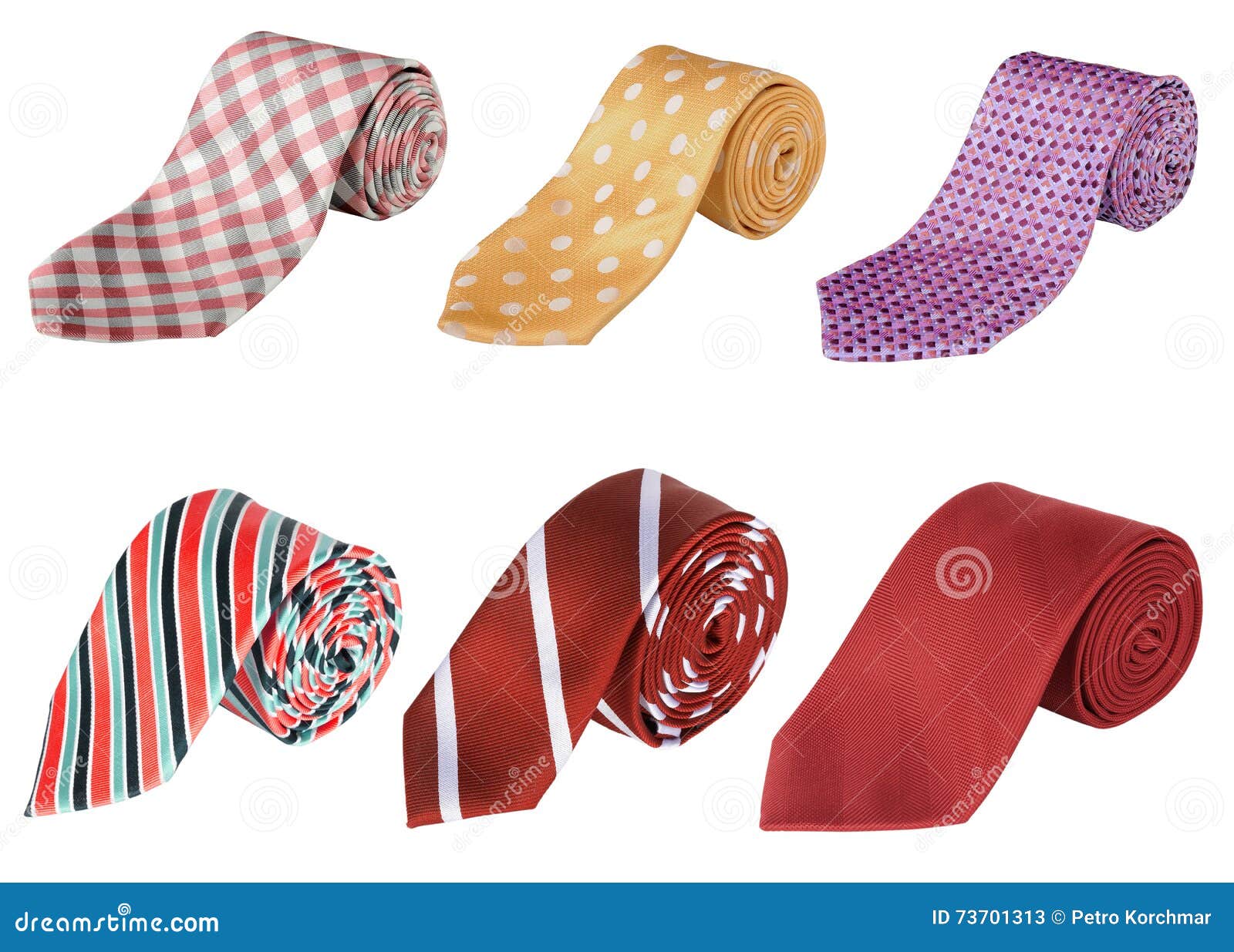 Business ties rolled up stock image. Image of isolate - 73701313