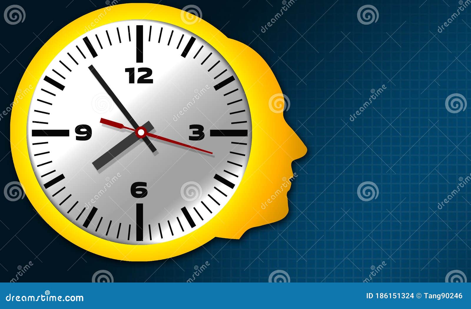 Business Time Concept As Clock with Human Head Stock Illustration