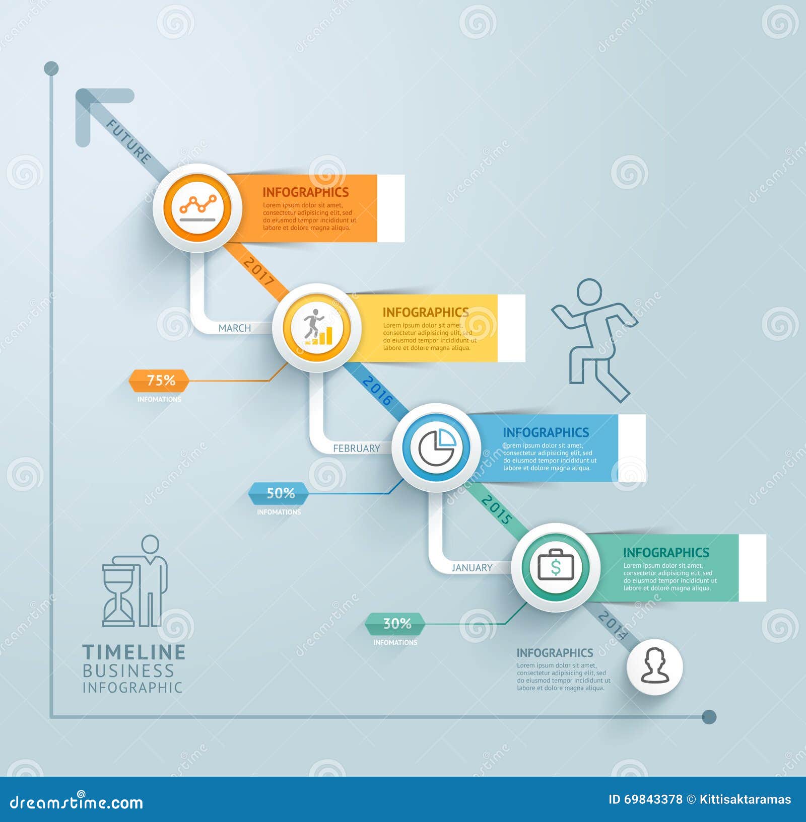 business timeline info graphic template.  .