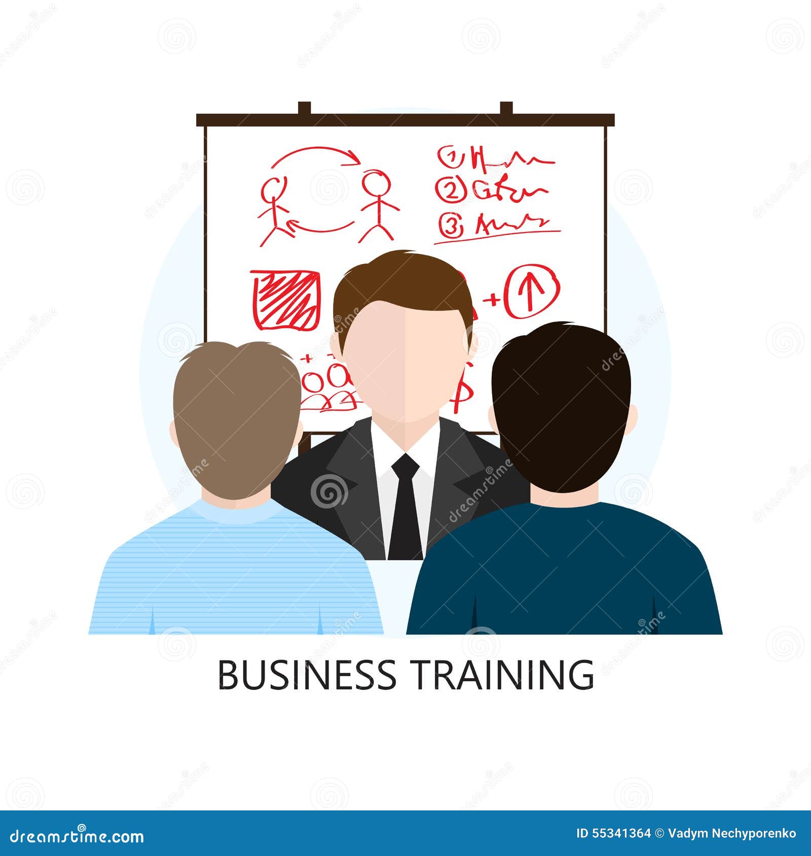 Business Training Icon Flat Design Concept Stock Vector - Illustration