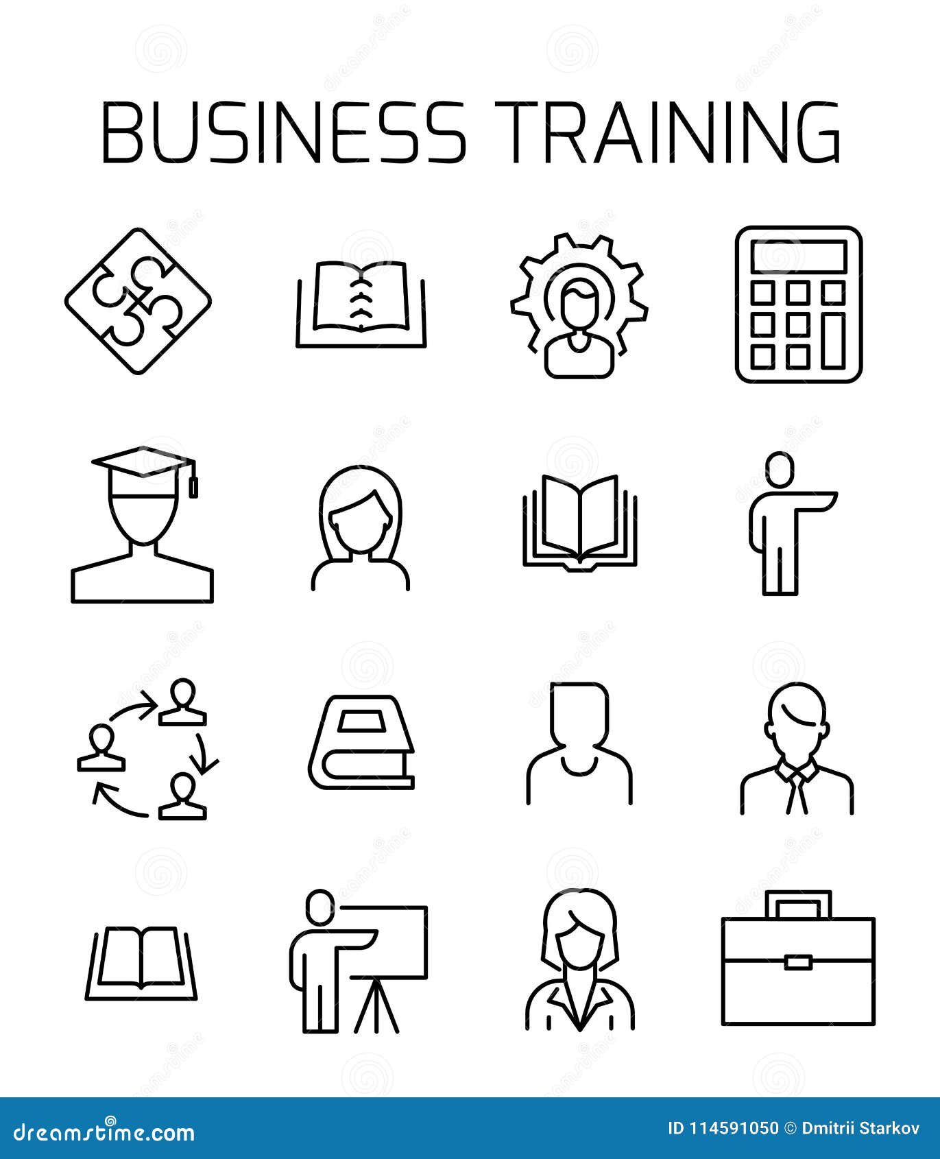 Business Training Related Vector Icon Set. Stock Vector