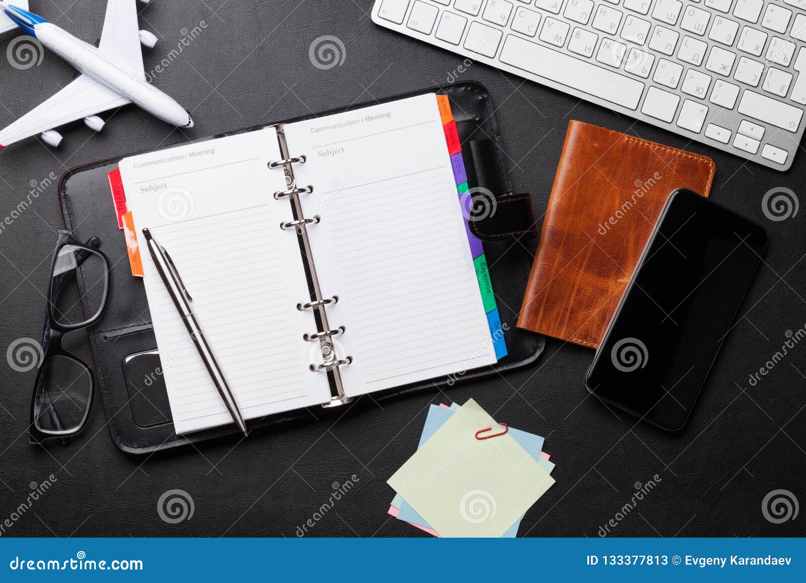 Business Trip Concept Accessories On Desk Table Stock Image