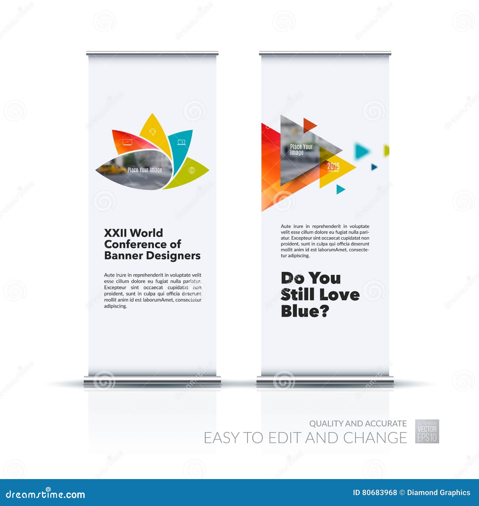 Business Vector Set Of Modern Roll Up Banner Stand Design With G Stock