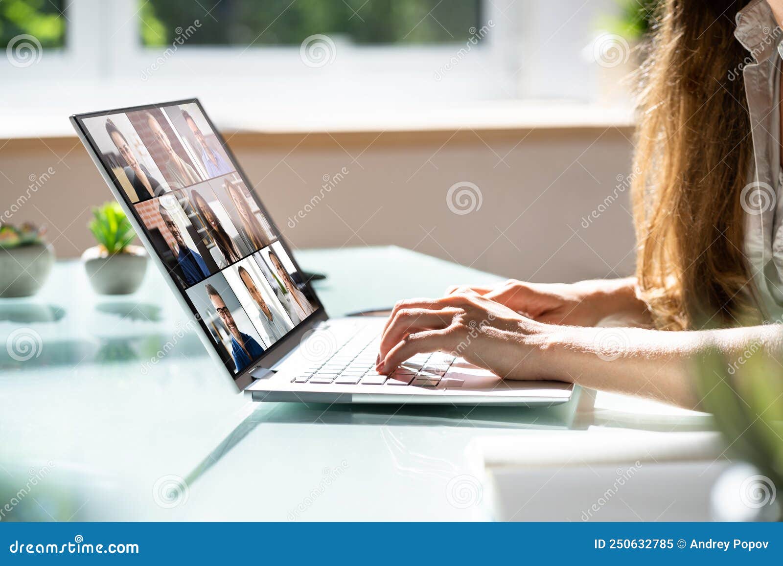 Business Video Conference Call Stock Image - Image of corporate, girl