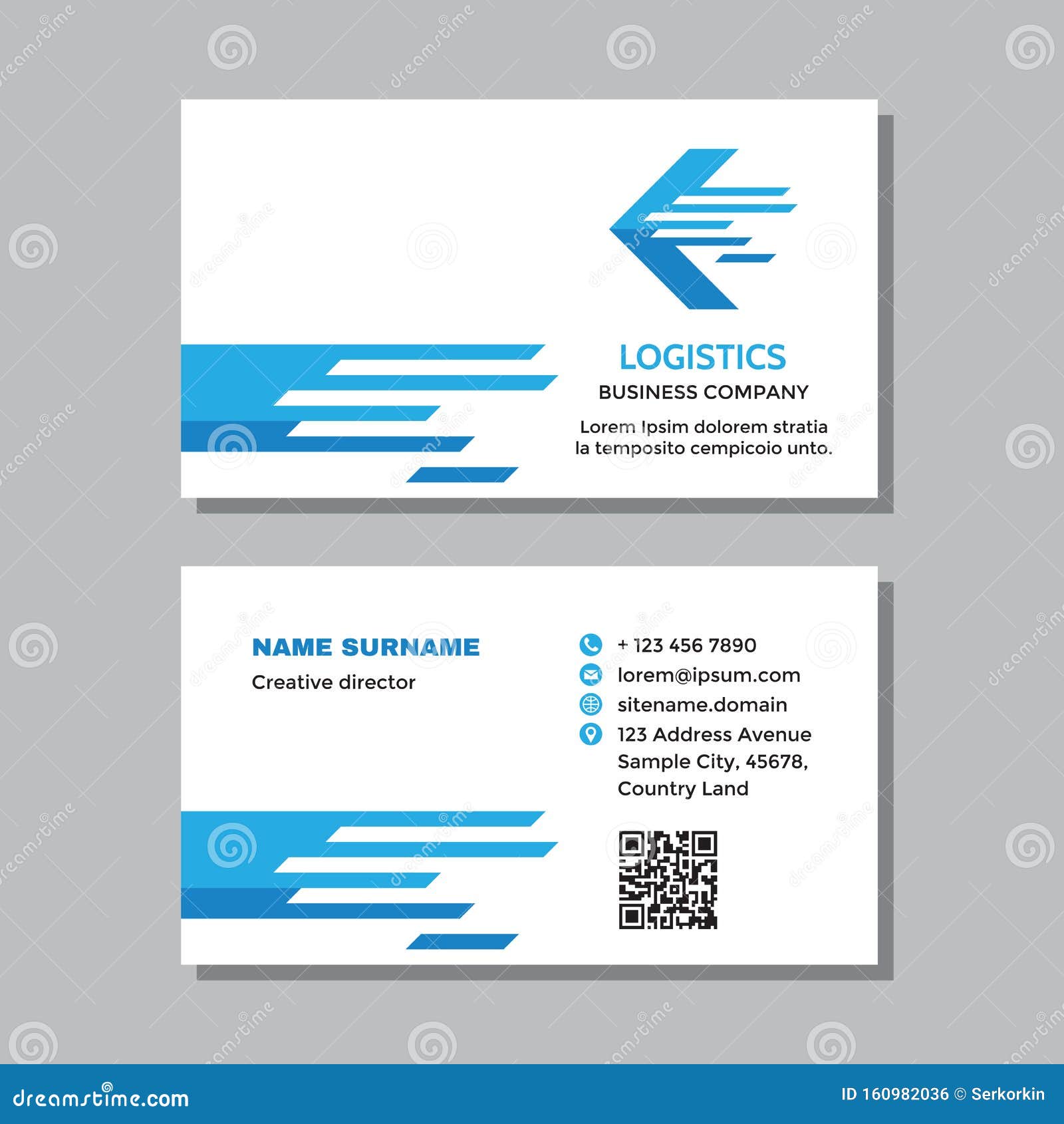 Business Visit Card Template with Logo - Concept Design. Arrows Intended For Transport Business Cards Templates Free