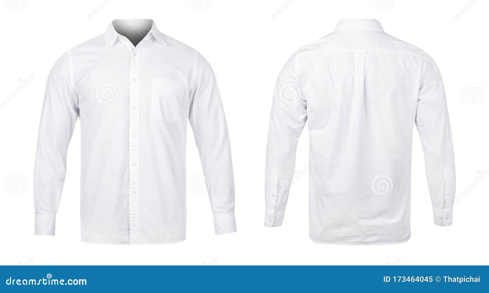 Download Business Or White Blue Shirt, Front And Back View Mock-up ...