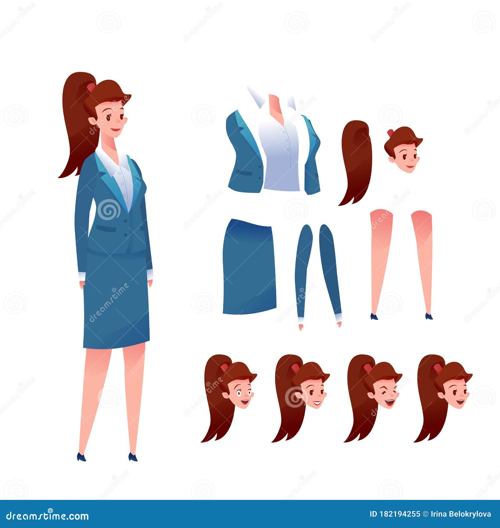 Businesswoman animation kit By Cartoon time!