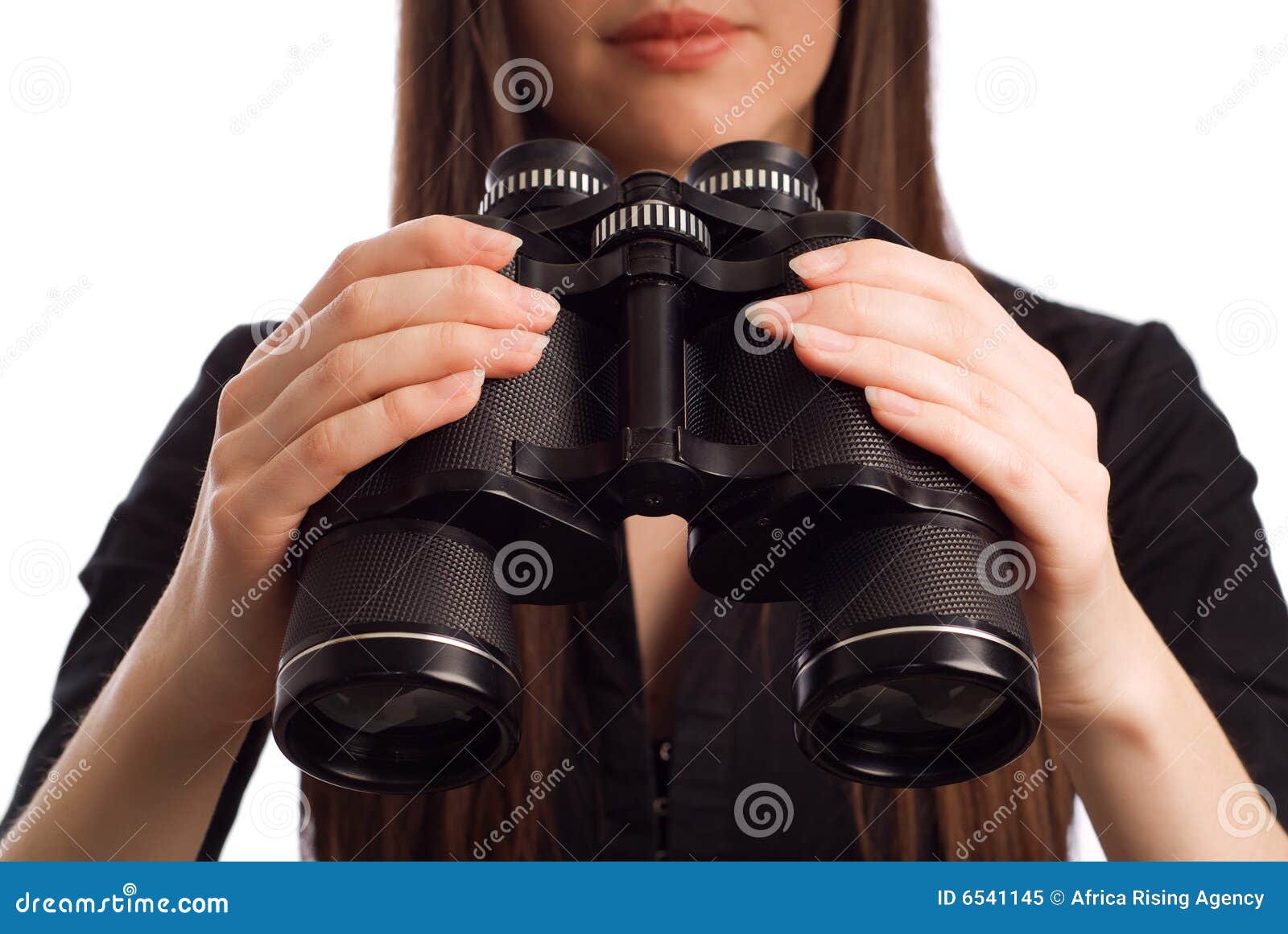 Business Woman with Binoculars Stock Image Image of girl, business