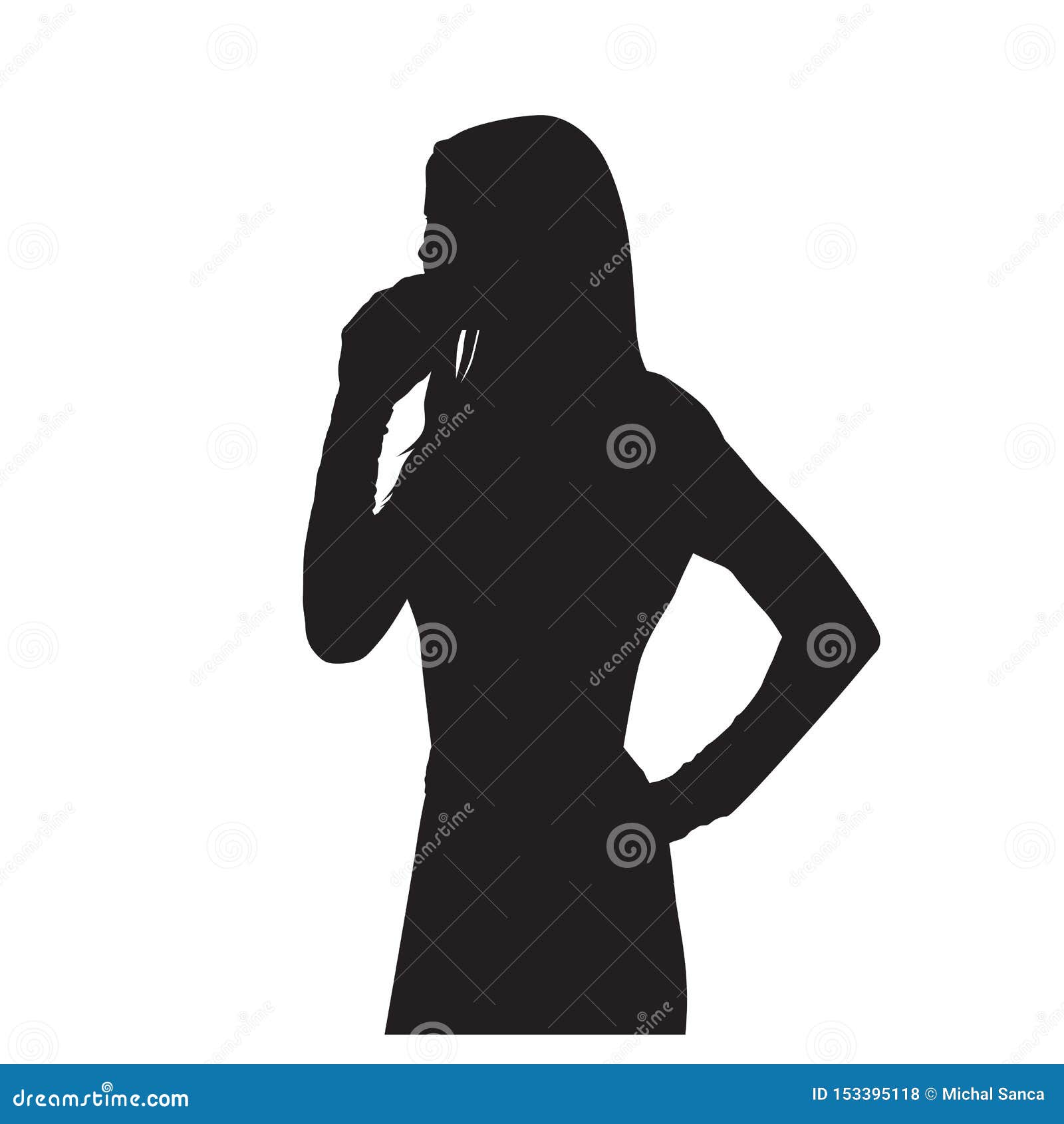 Business Woman Calling On Cell Phone Isolated Vector