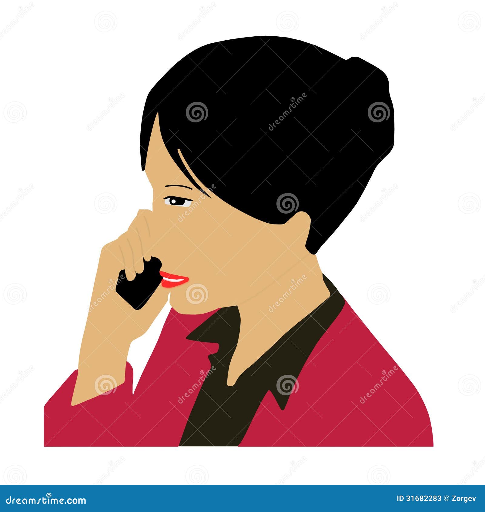 Business Woman Calling On Phone Stock Image Illustration