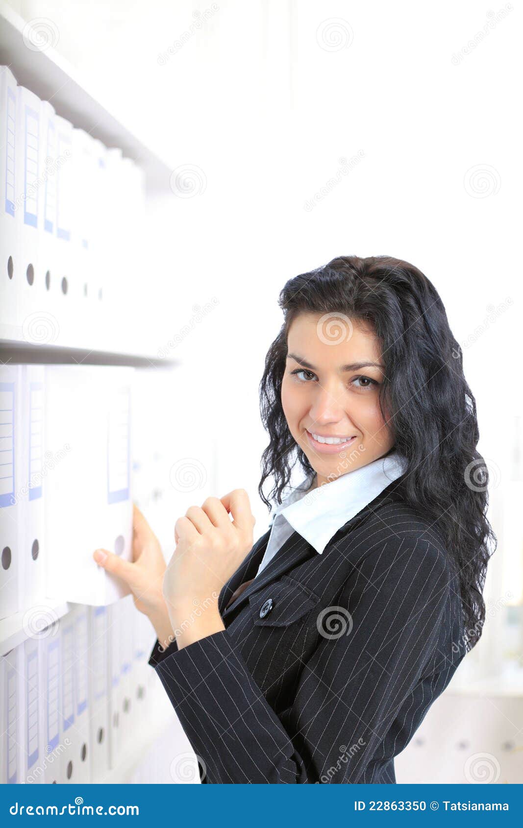 business woman,choose the document