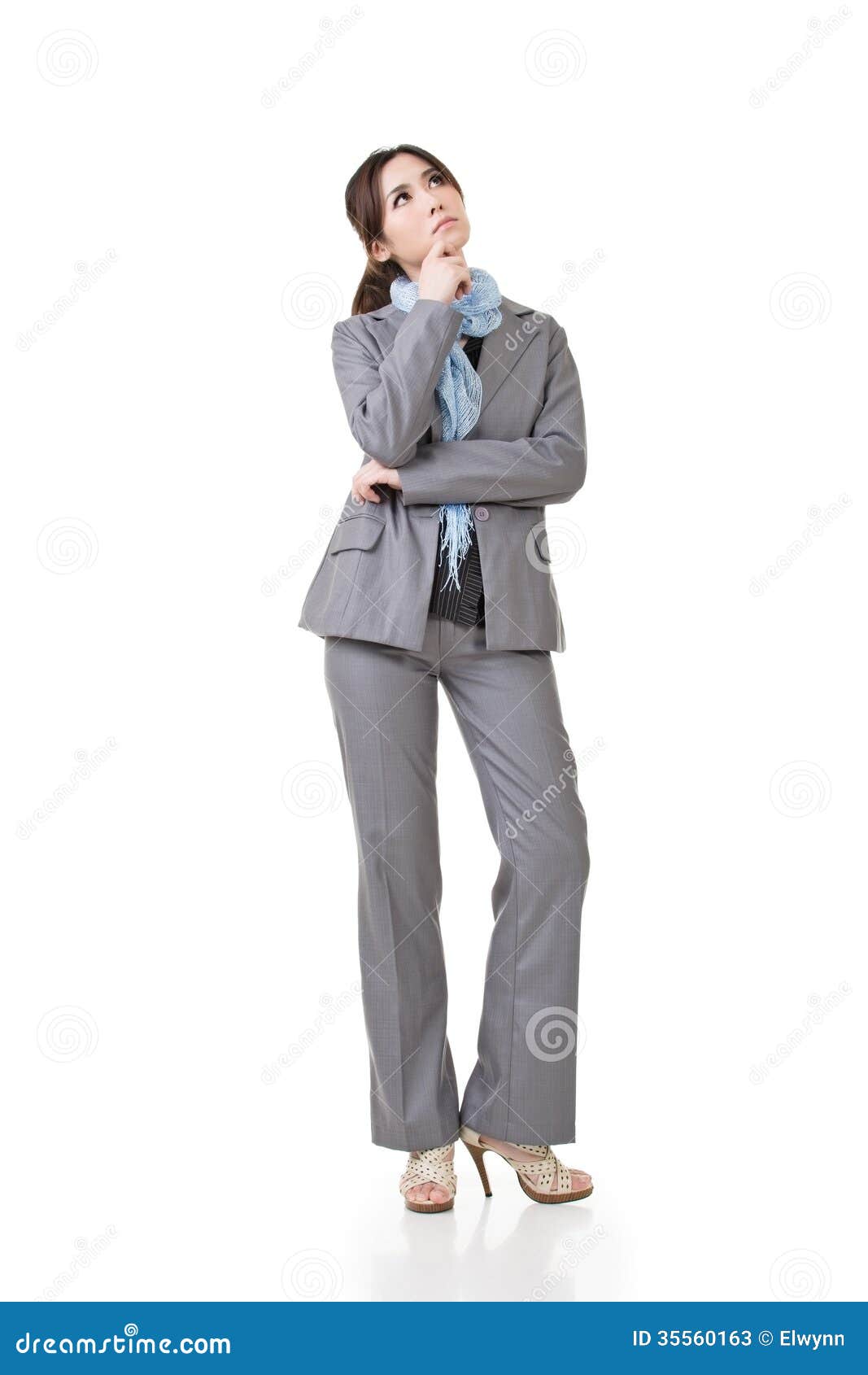 business woman contemplate