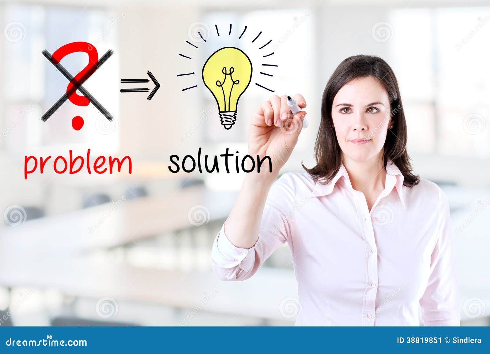 business woman eliminate problem and find solution