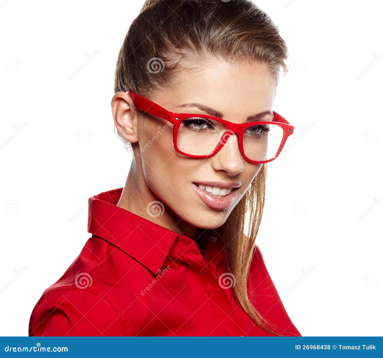 Business woman in glasses stock photo. Image of adult 26968438